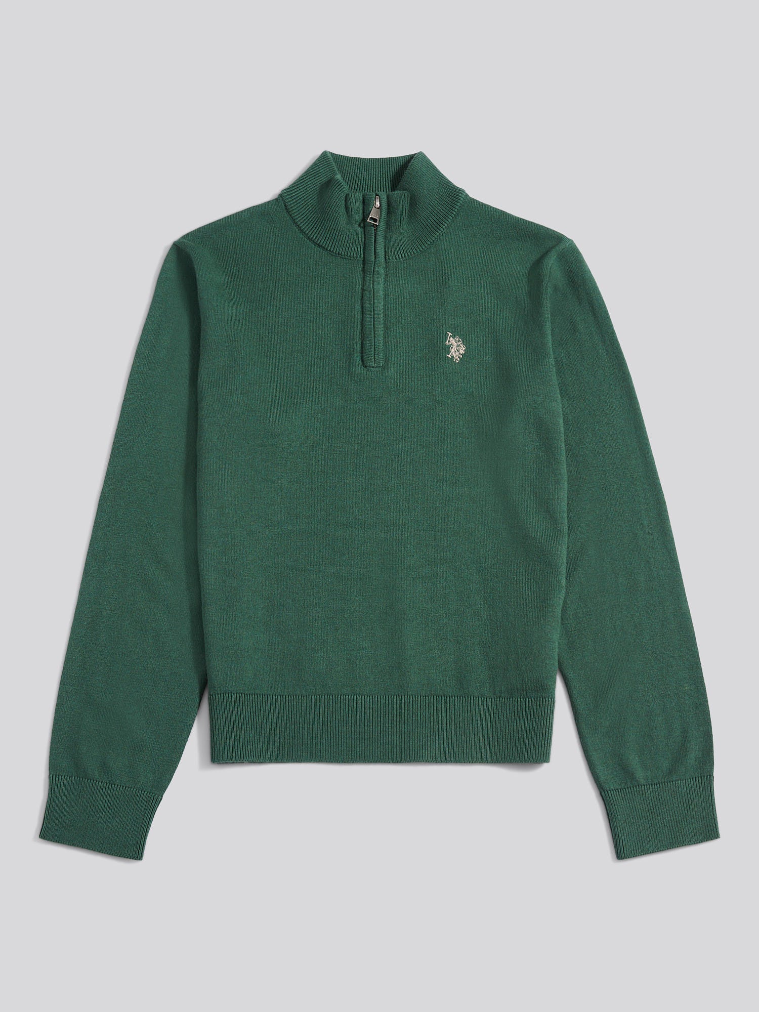 Boys Knitted Cotton Rich 1/4 Zip Pineneedle - Image 5