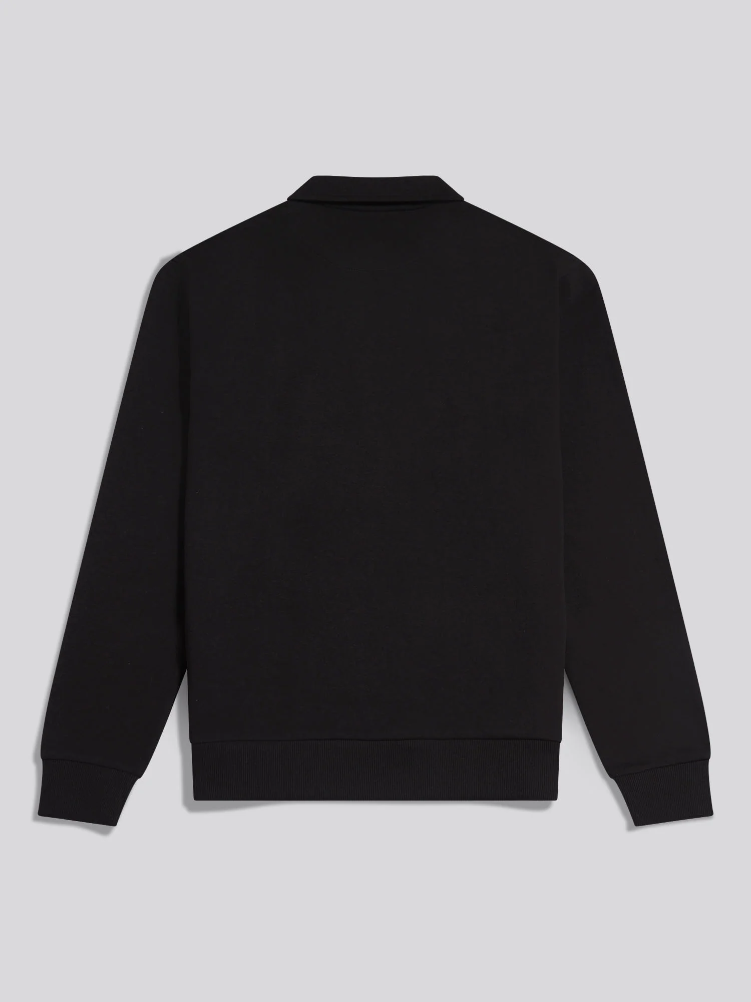 Mens Loopback Zip Polo Sweatshirt Black - Image 6