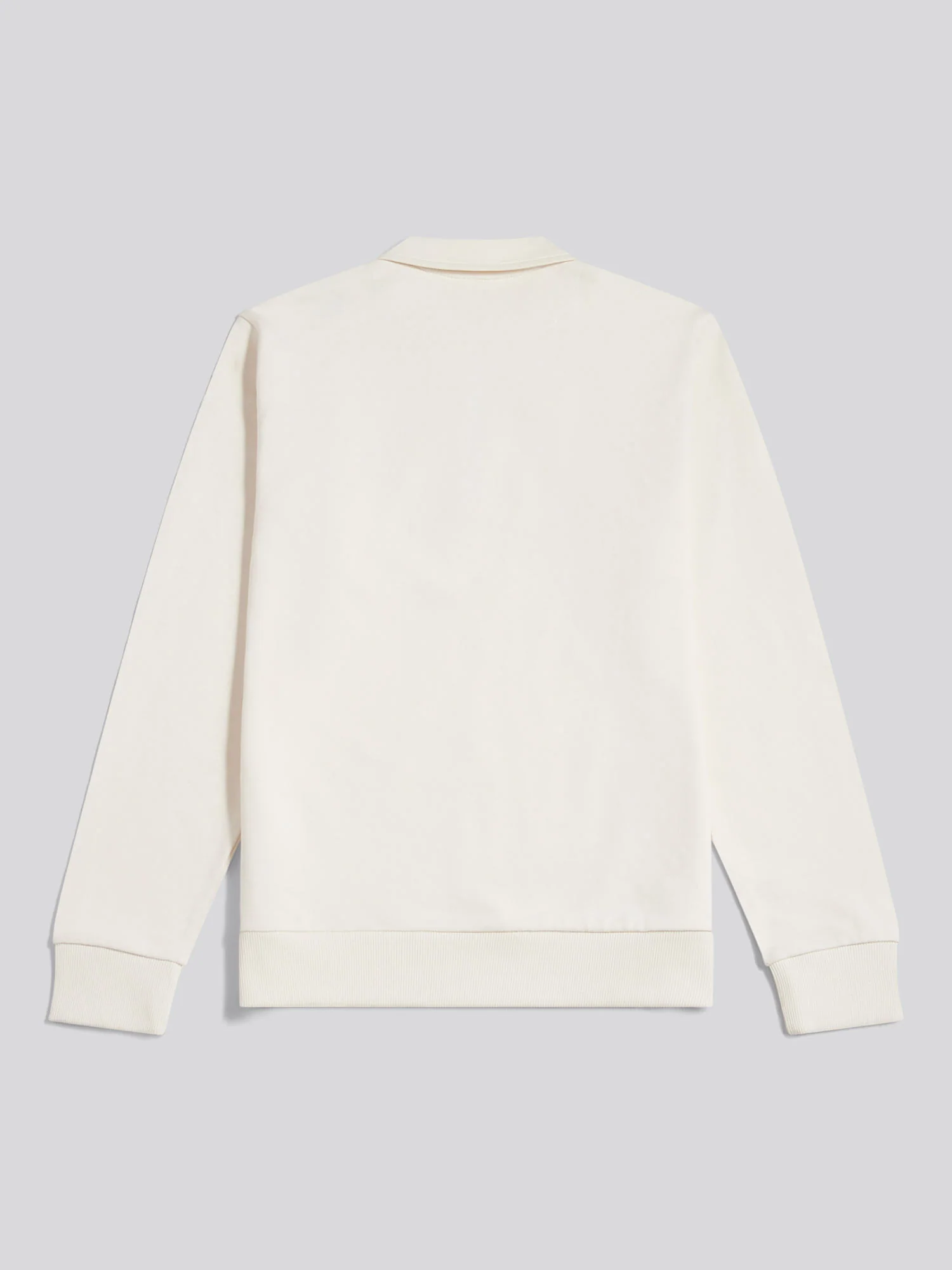Mens Loopback Zip Polo Sweatshirt Whisper White - Image 6