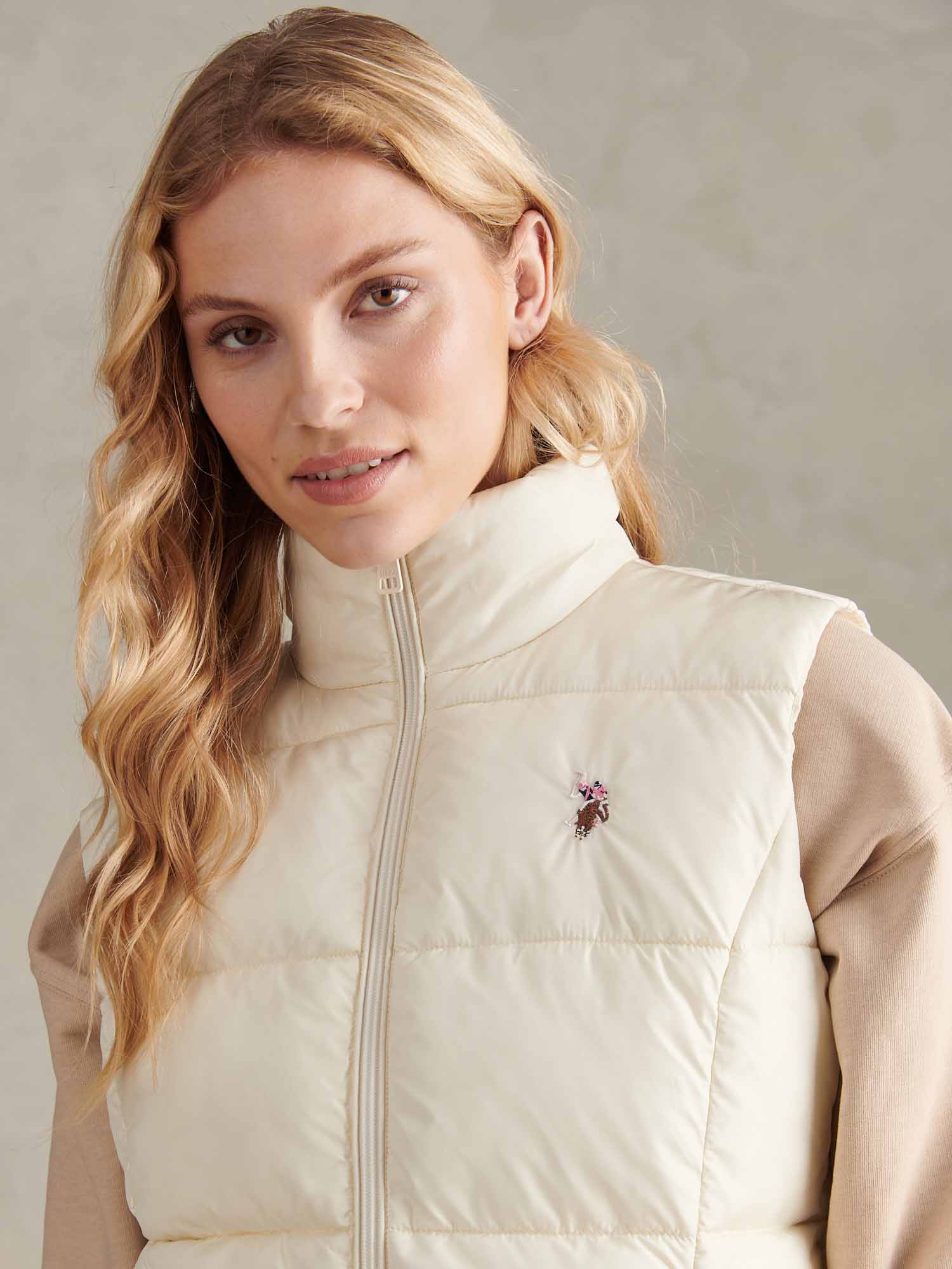 Womens Lightweight Puffer Gilet Marshmallow - Image 3