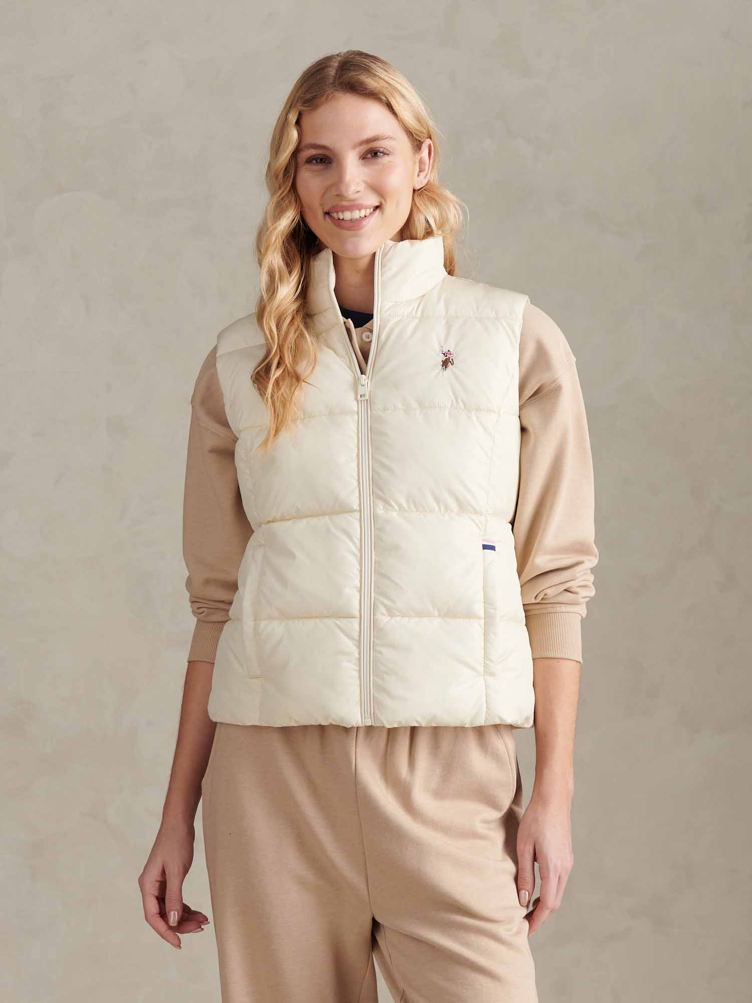 Womens Lightweight Puffer Gilet Marshmallow - Image 6