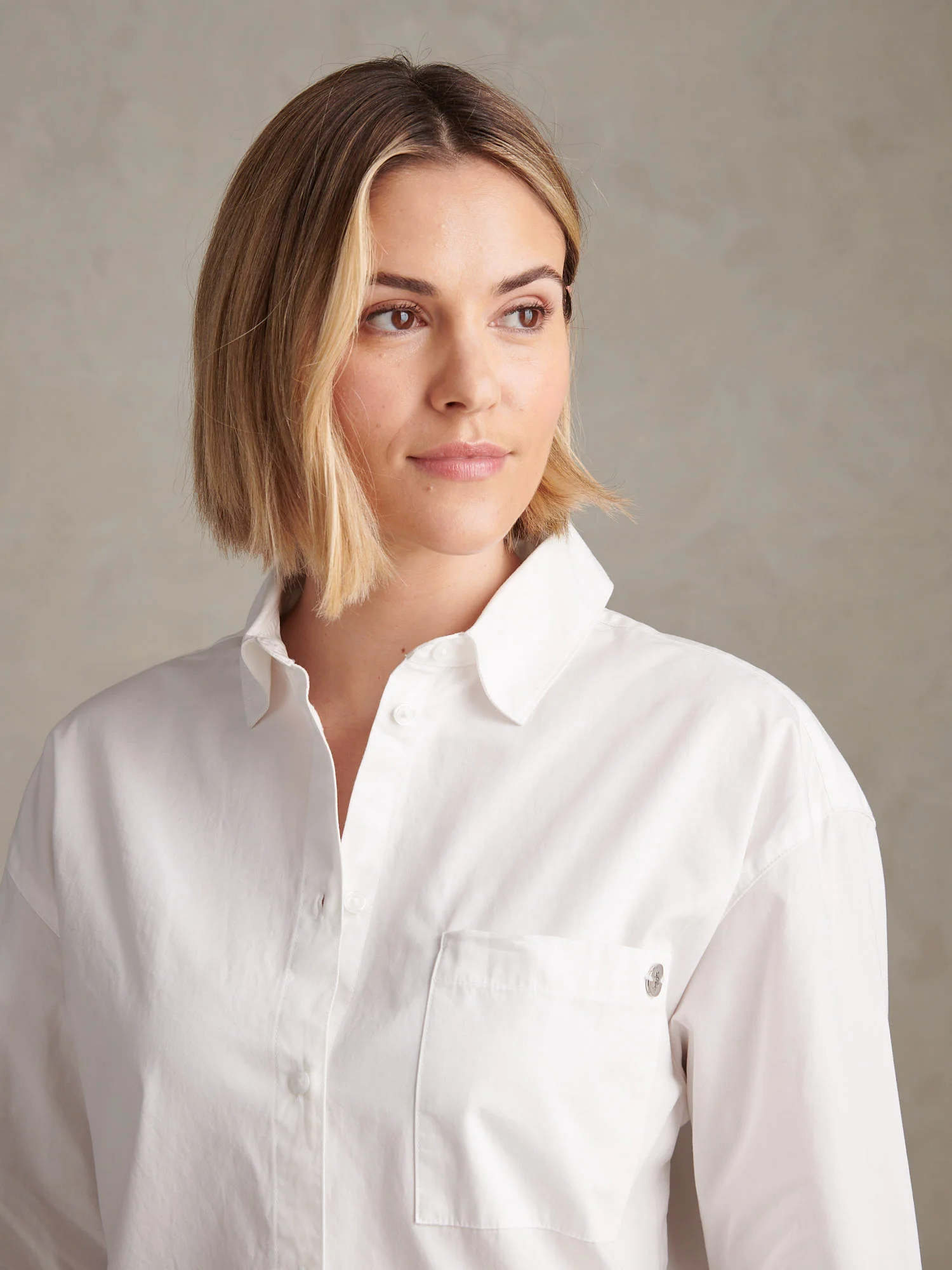 Womens Cotton Poplin Loose Fit Shirt Bright White - Image 2
