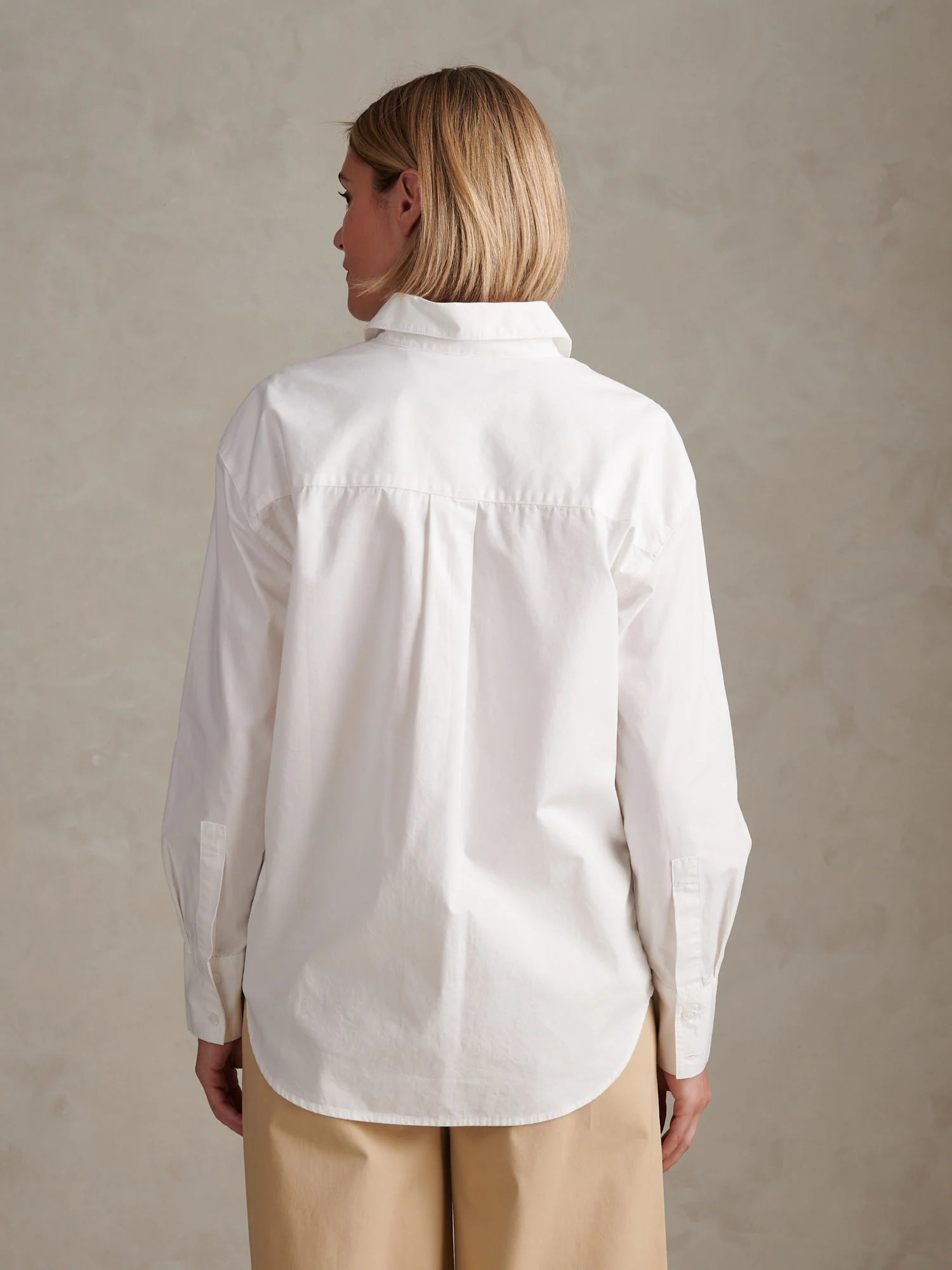Womens Cotton Poplin Loose Fit Shirt Bright White - Image 4