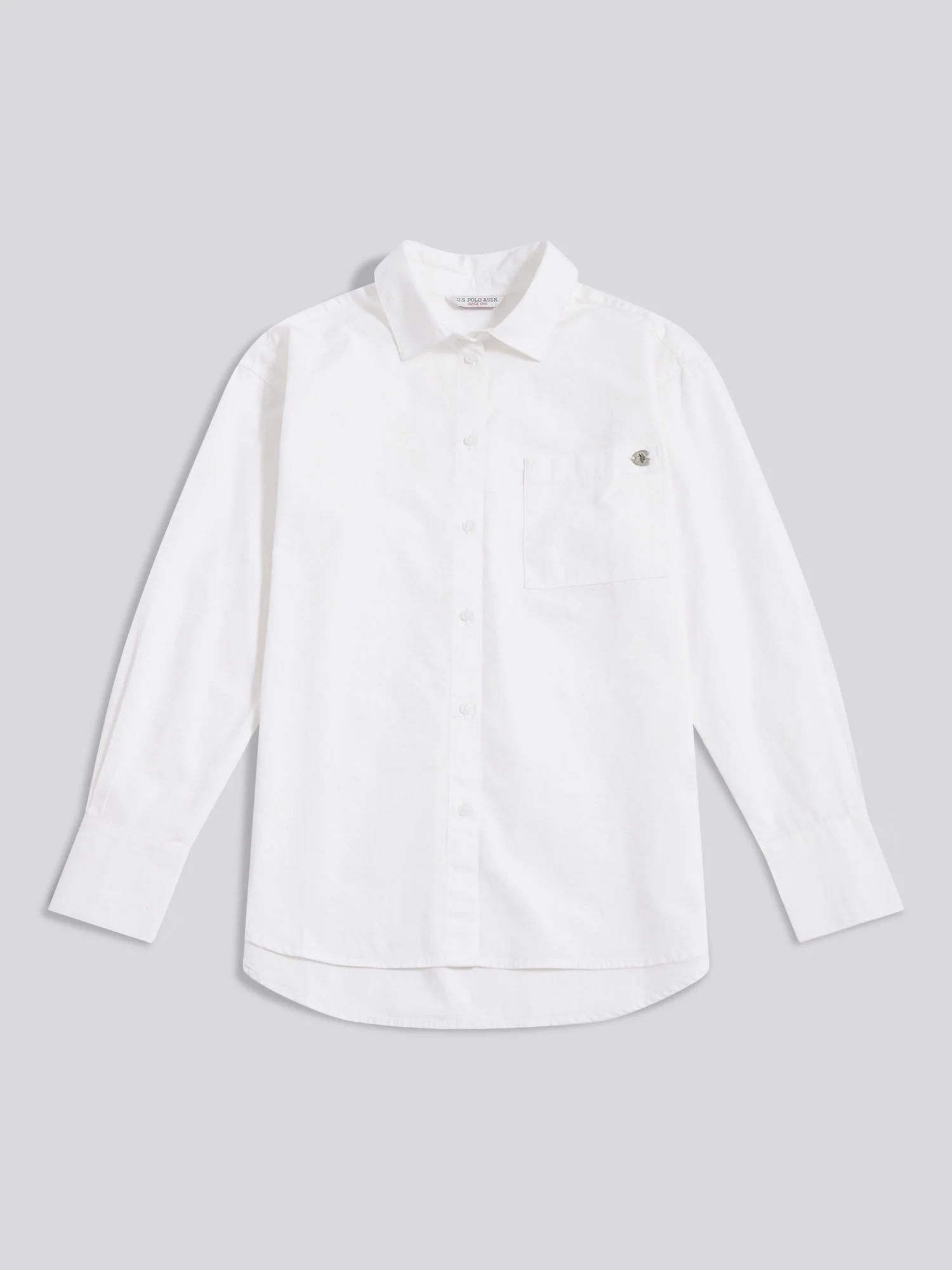 Womens Cotton Poplin Loose Fit Shirt Bright White - Image 5