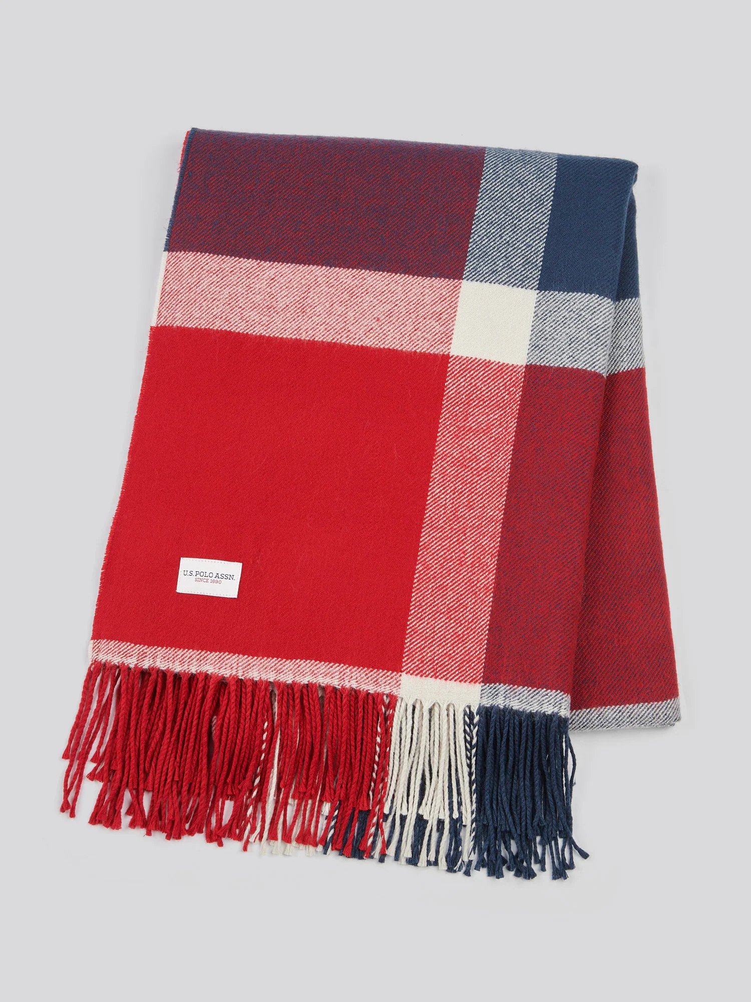 Luxurious Soft Check Throw in Navy Iris - Image 3