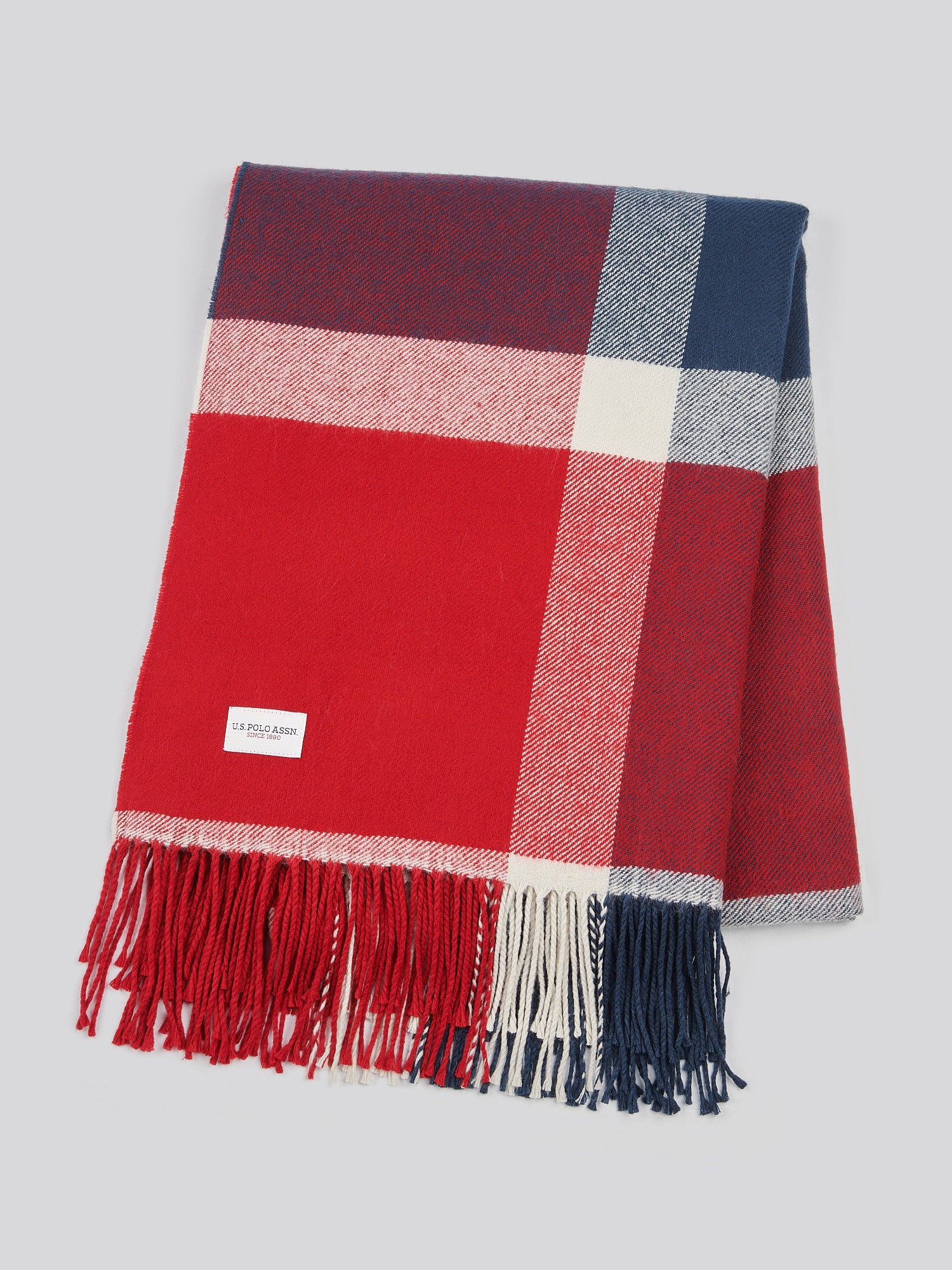 Luxurious Soft Check Boxed Throw in Navy Iris - Image 5