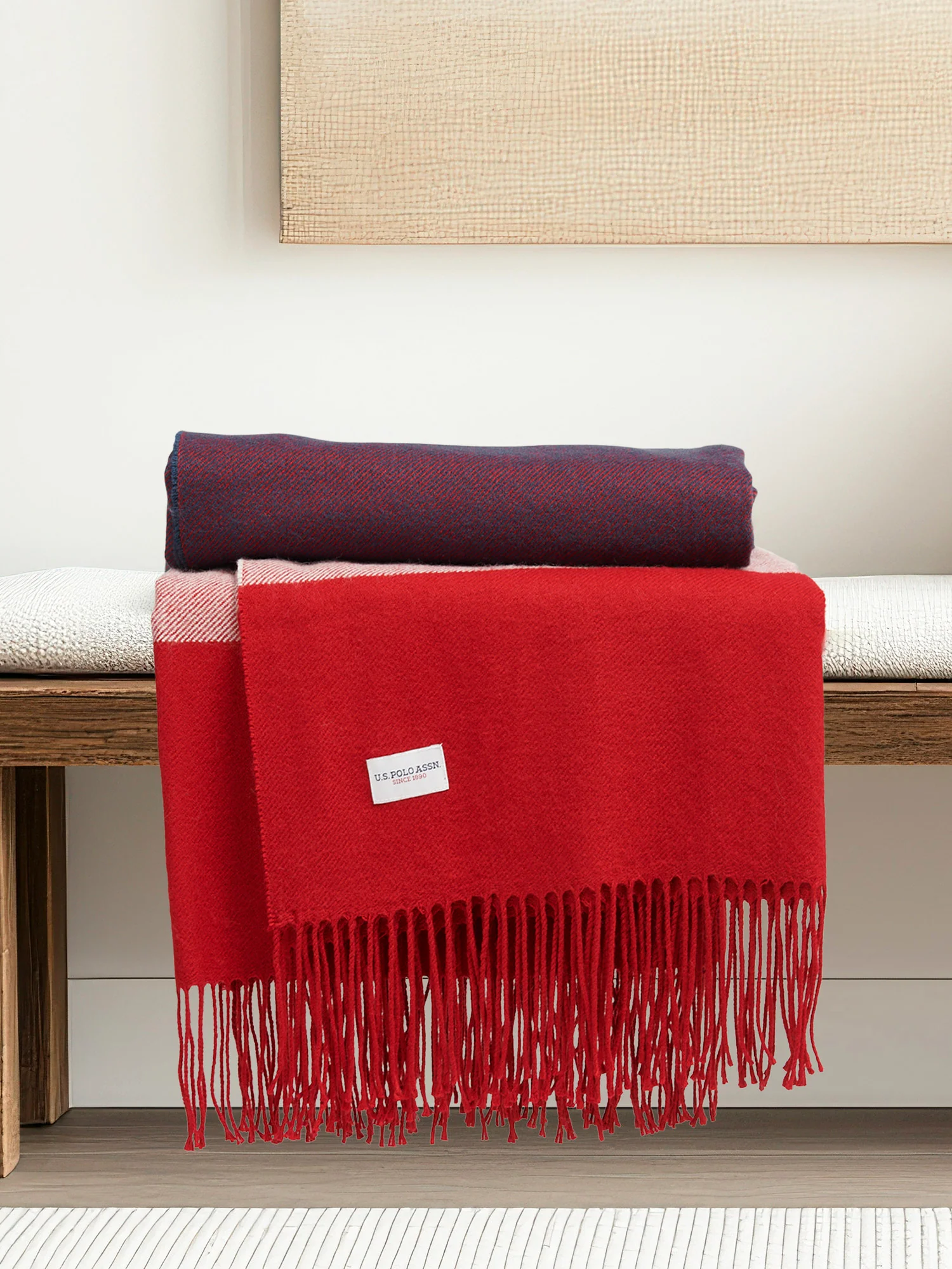 Luxurious Stripe Throw in Navy Iris - Image 2