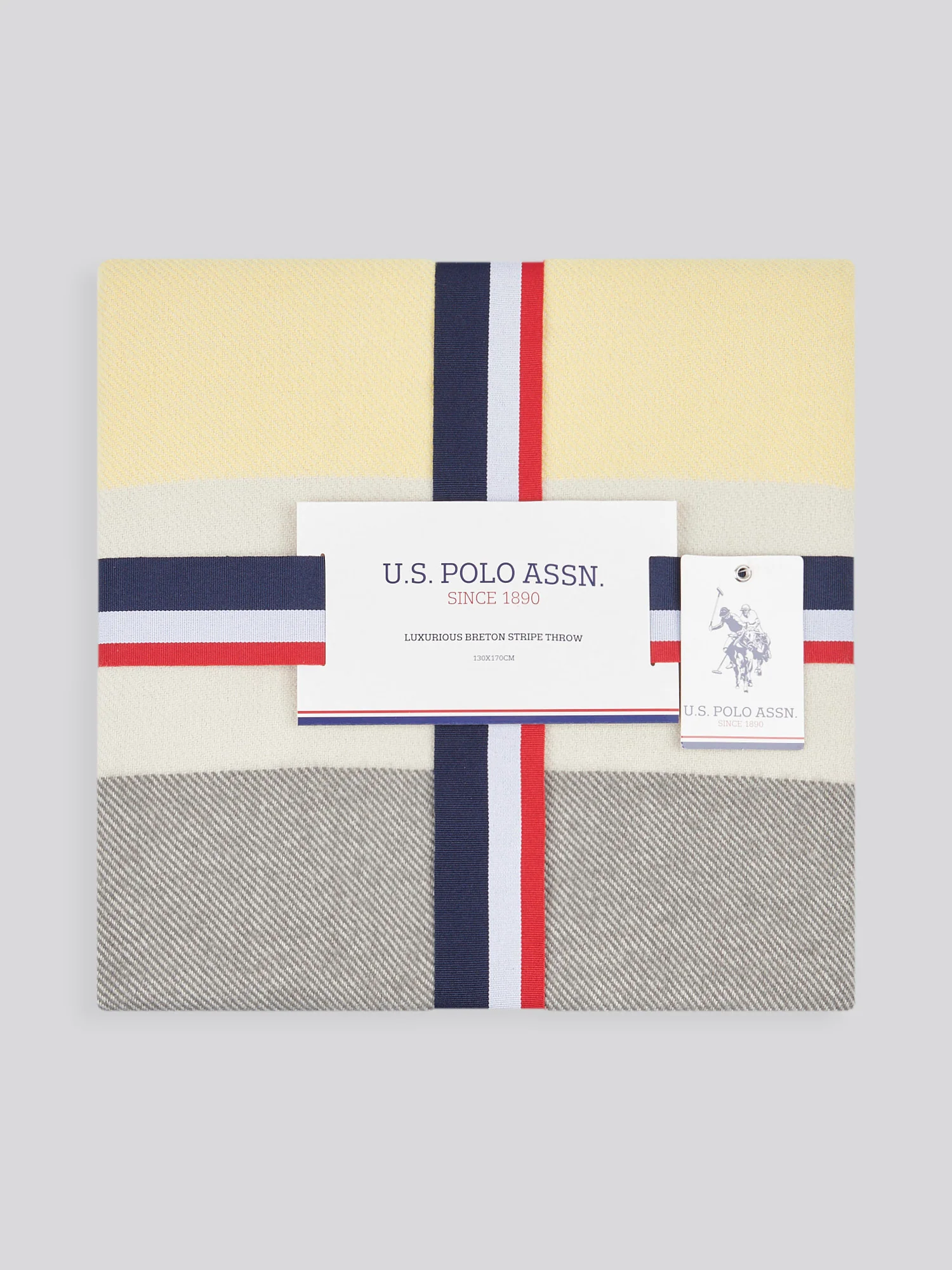 Luxury Breton Stripe Throw in Tornado - Image 3