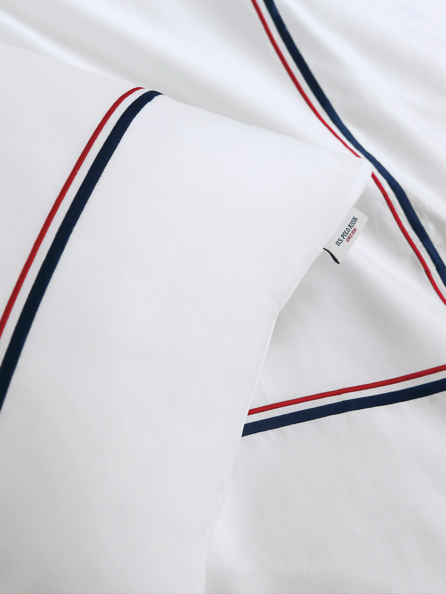 Luxury Cotton Brand Stripe Duvet Set Bright White - Image 4