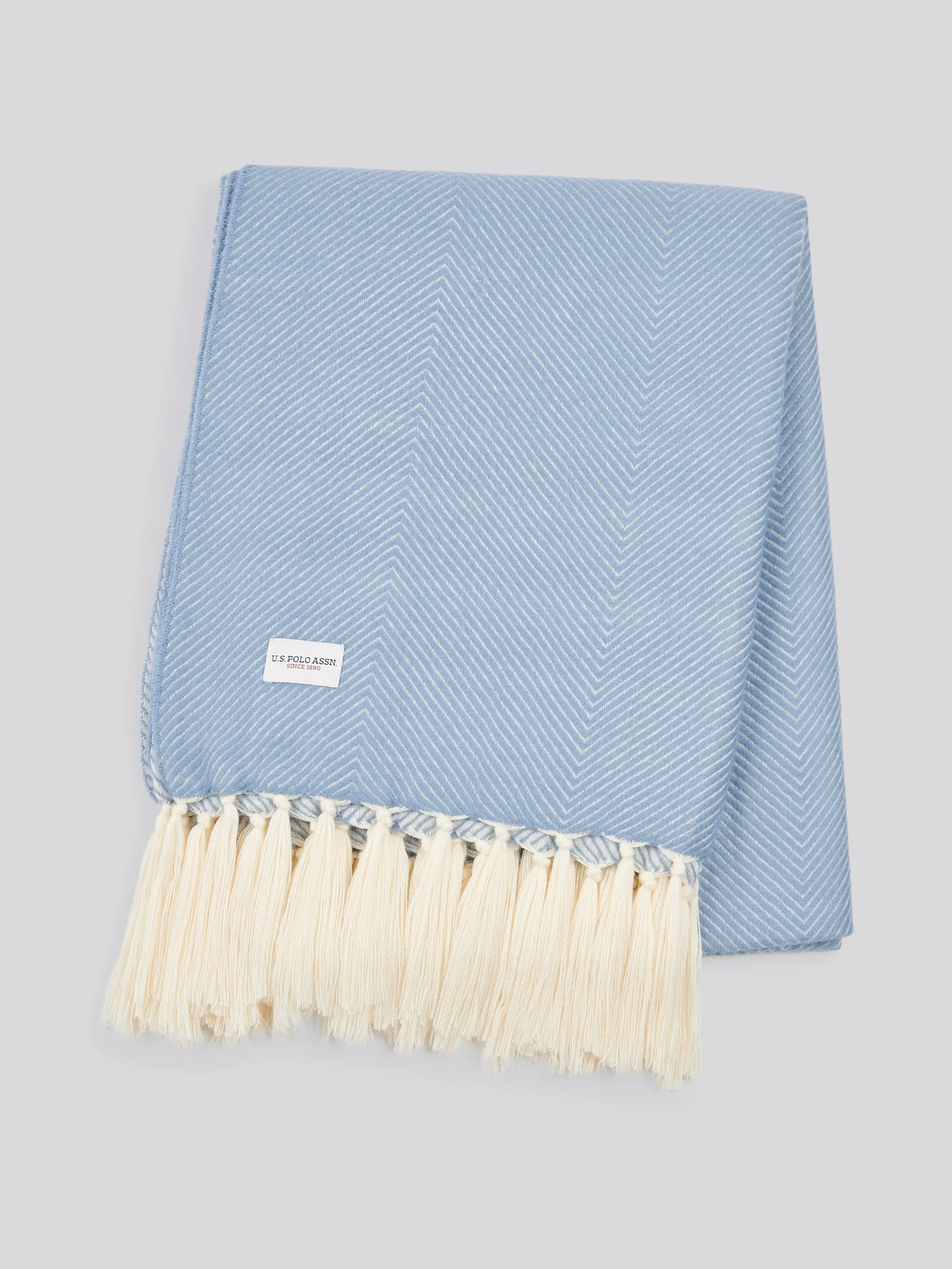 Luxury Herringbone Throw in Troposphere - Image 5