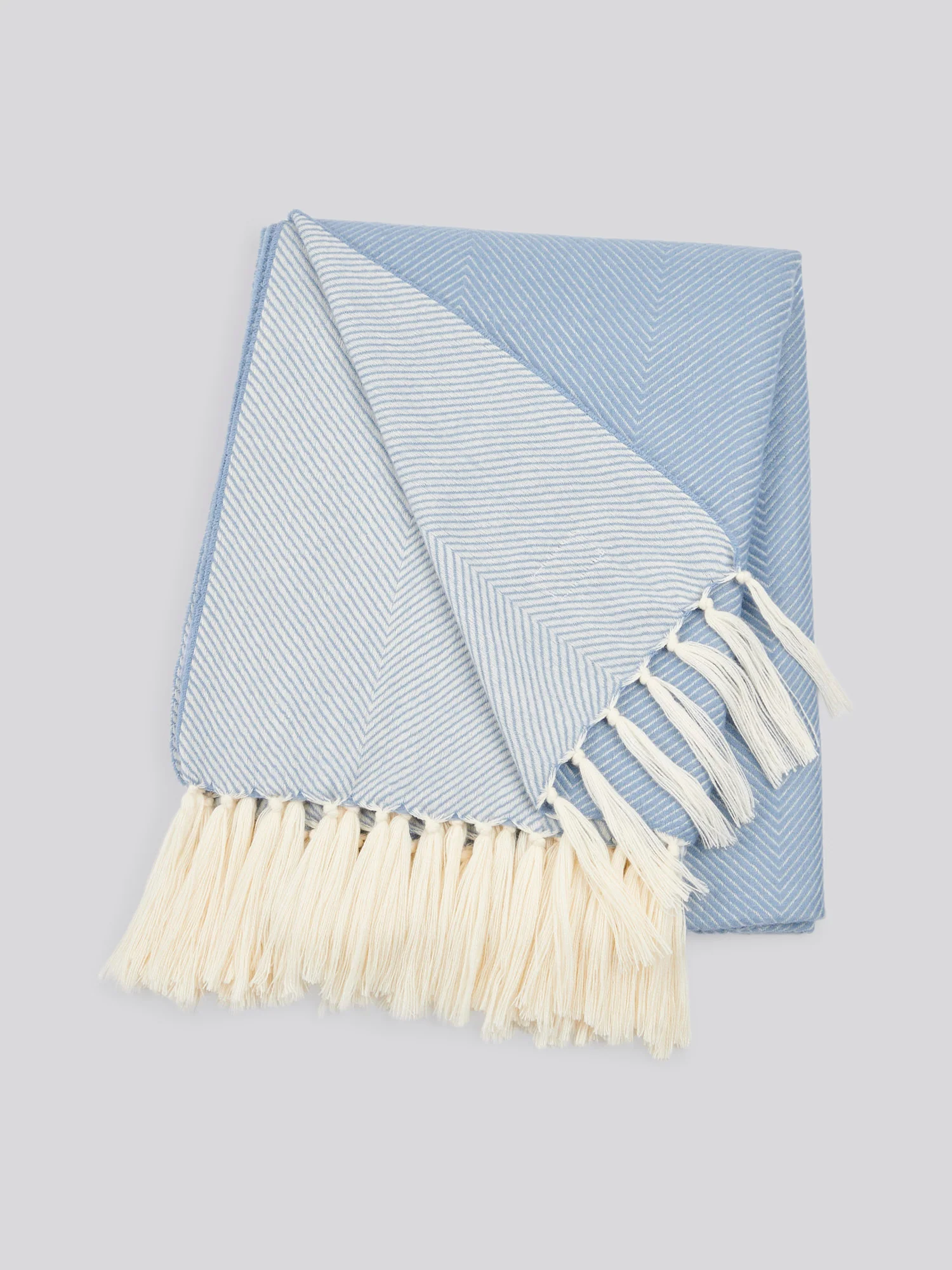 Luxury Herringbone Throw in Troposphere - Image 6