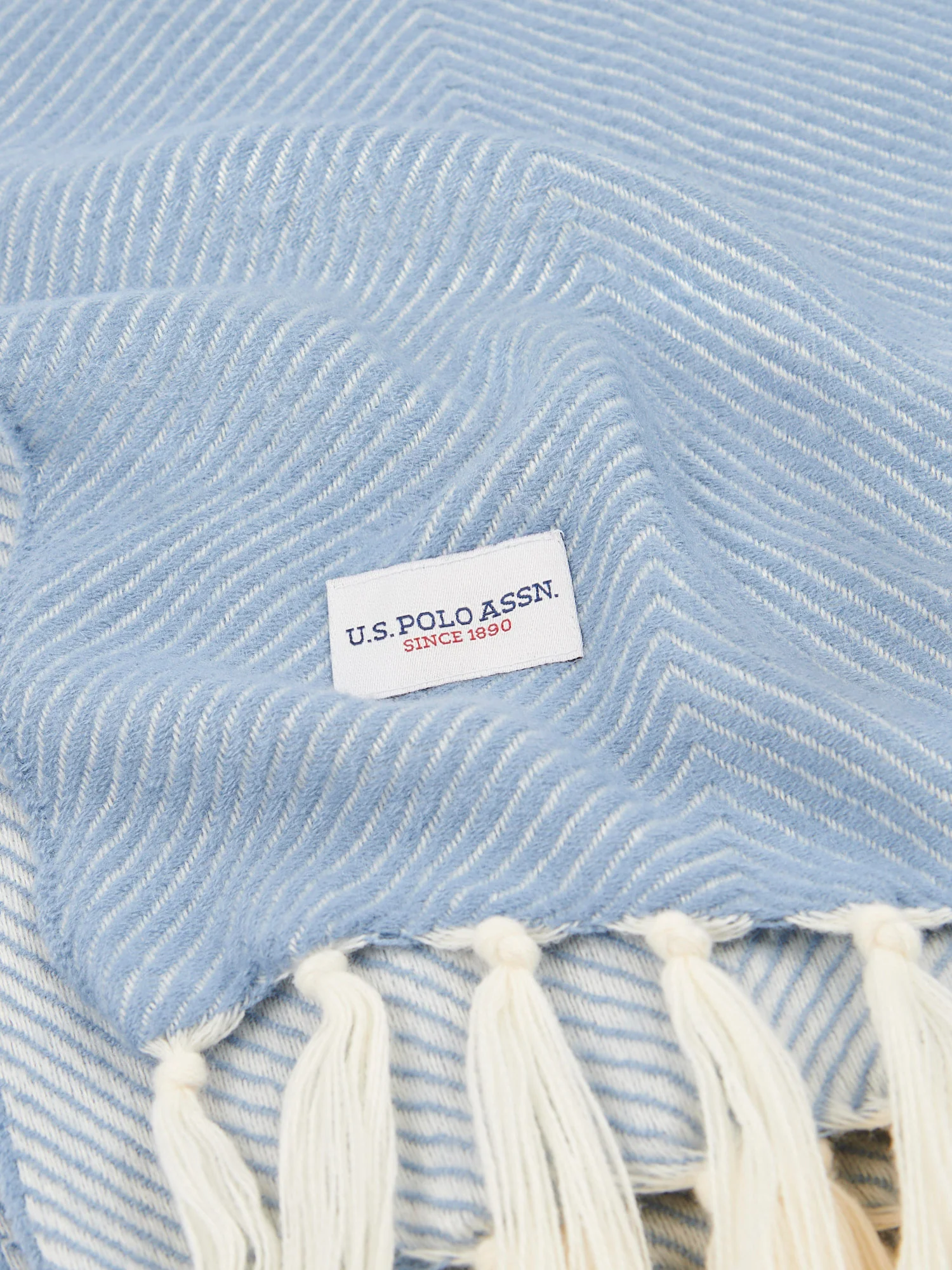 Luxury Herringbone Throw in Troposphere - Image 7