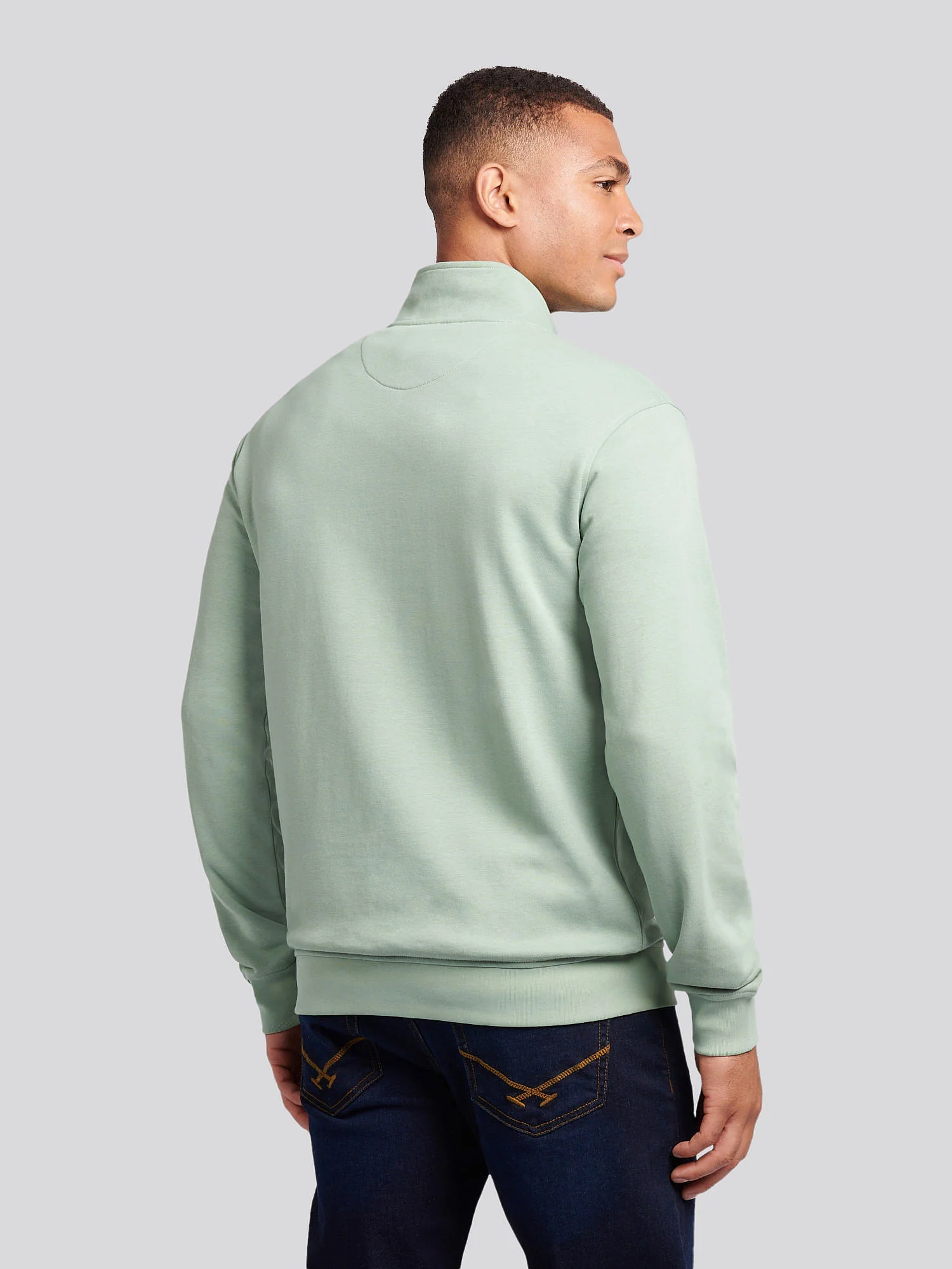 Mens 1/4 Zip Sweatshirt Iceberg Green - Image 4