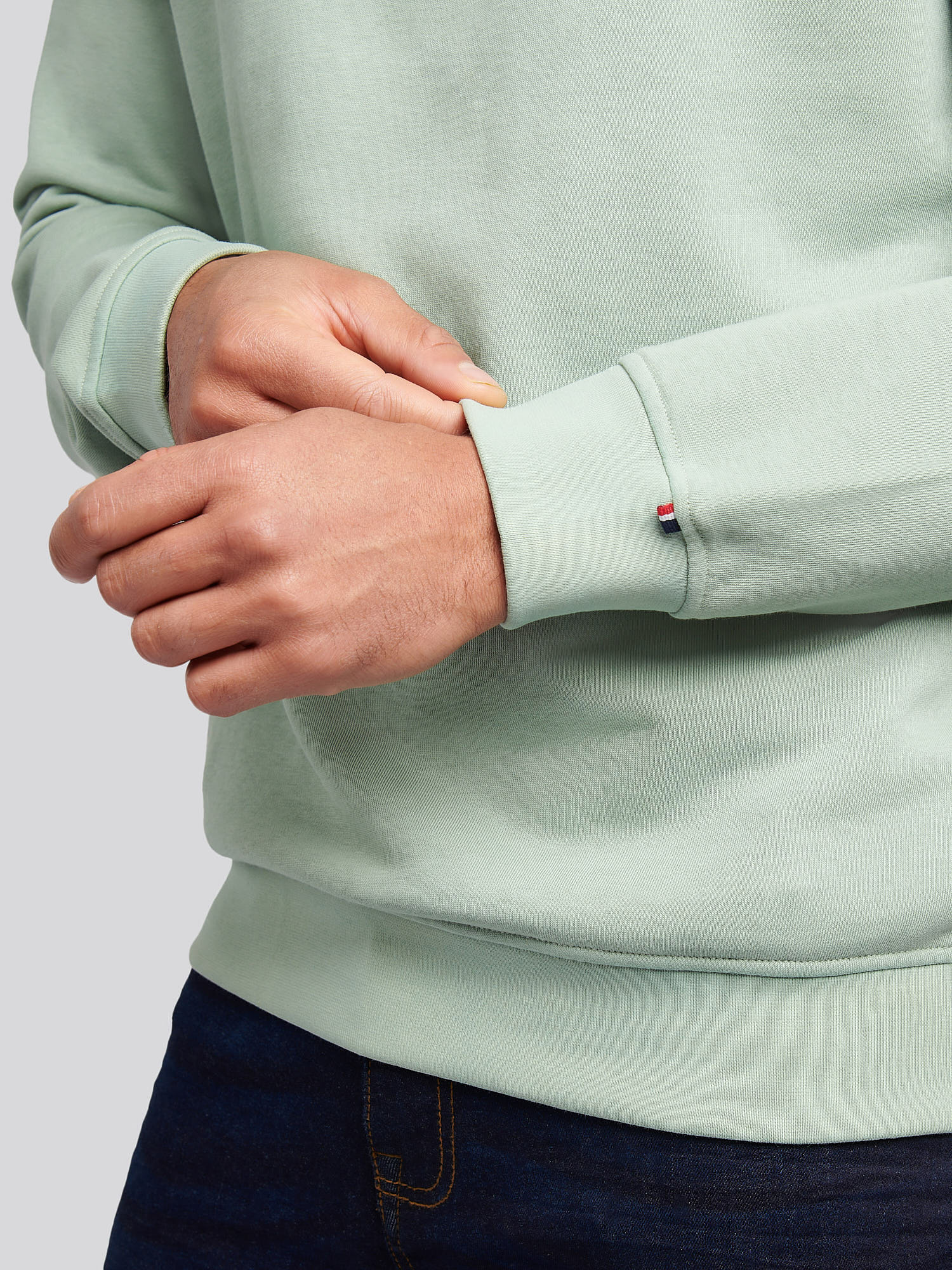 Mens 1/4 Zip Sweatshirt Iceberg Green - Image 5