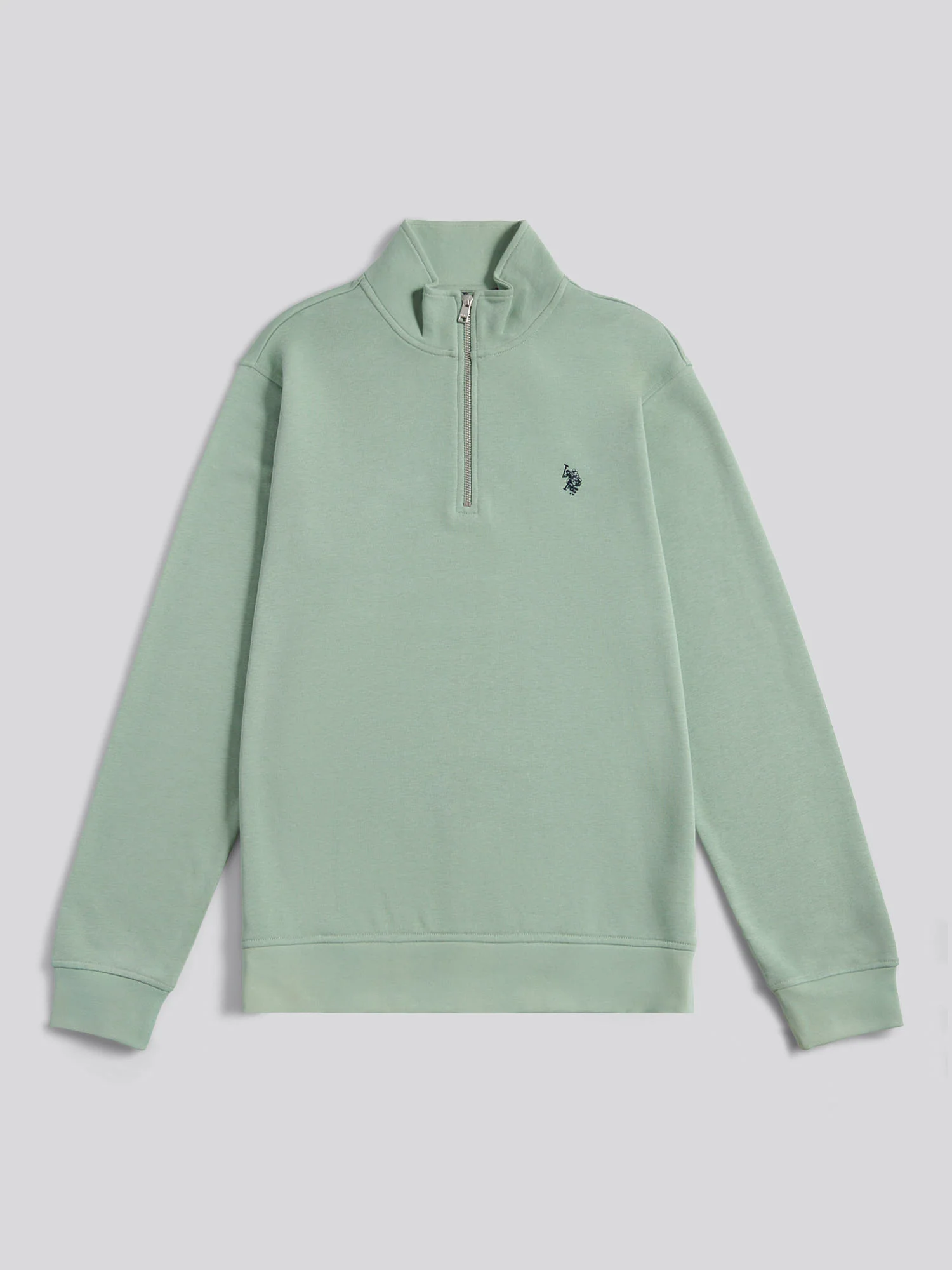 Mens 1/4 Zip Sweatshirt Iceberg Green - Image 6