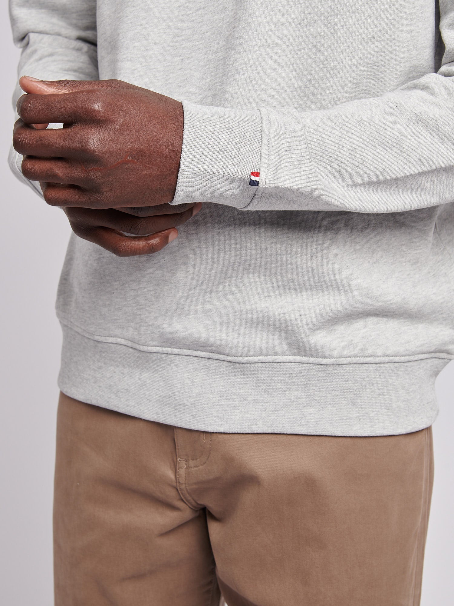 Mens 1/4 Zip Sweatshirt Mid Grey Marl - Image 5