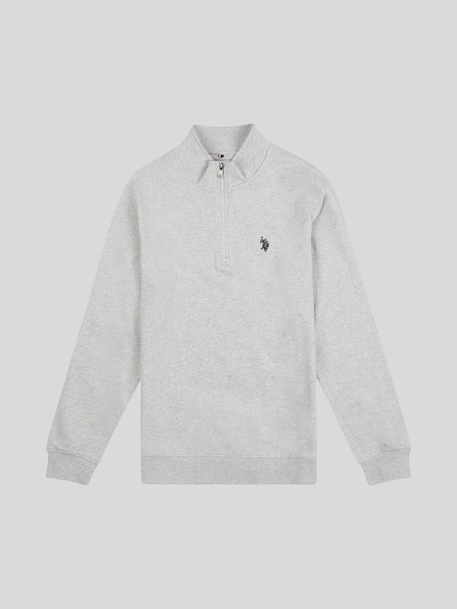 Mens 1/4 Zip Sweatshirt Mid Grey Marl - Image 6
