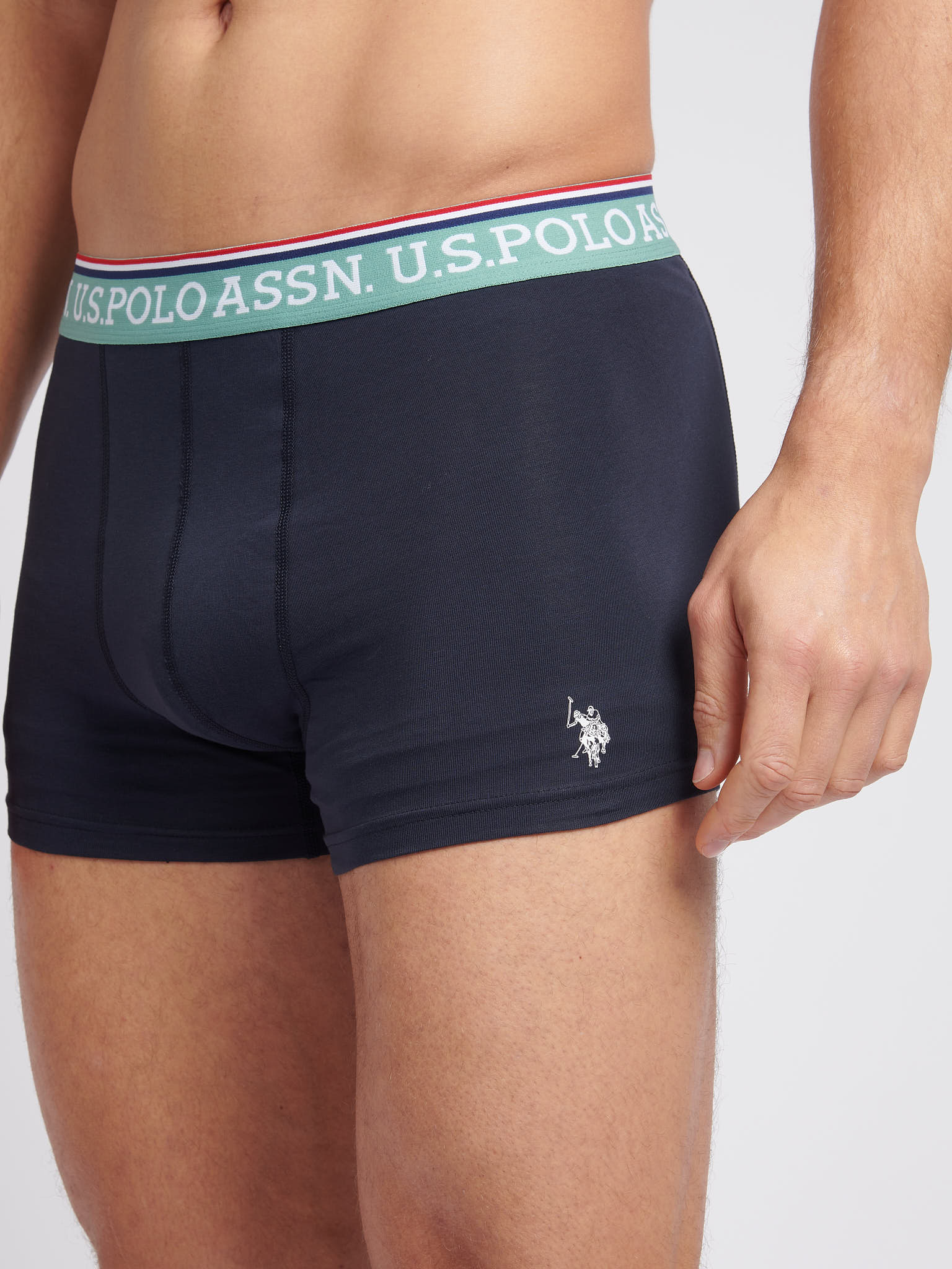 Mens 3 Pack Brand Highlight Boxer Shorts Dark Sapphire Navy - Image 9