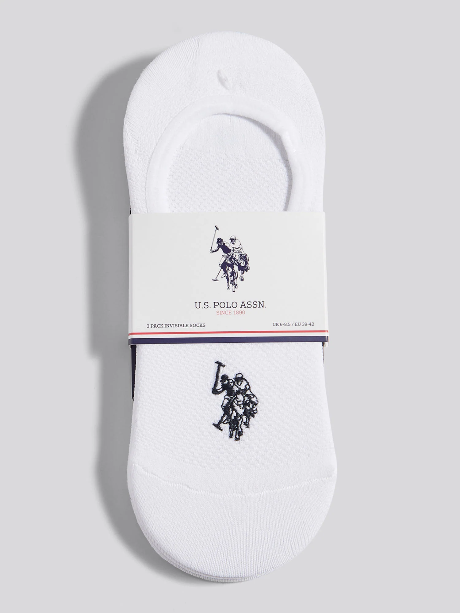 Mens 3 Pack Invisible Trainer Socks Bright White - Image 3