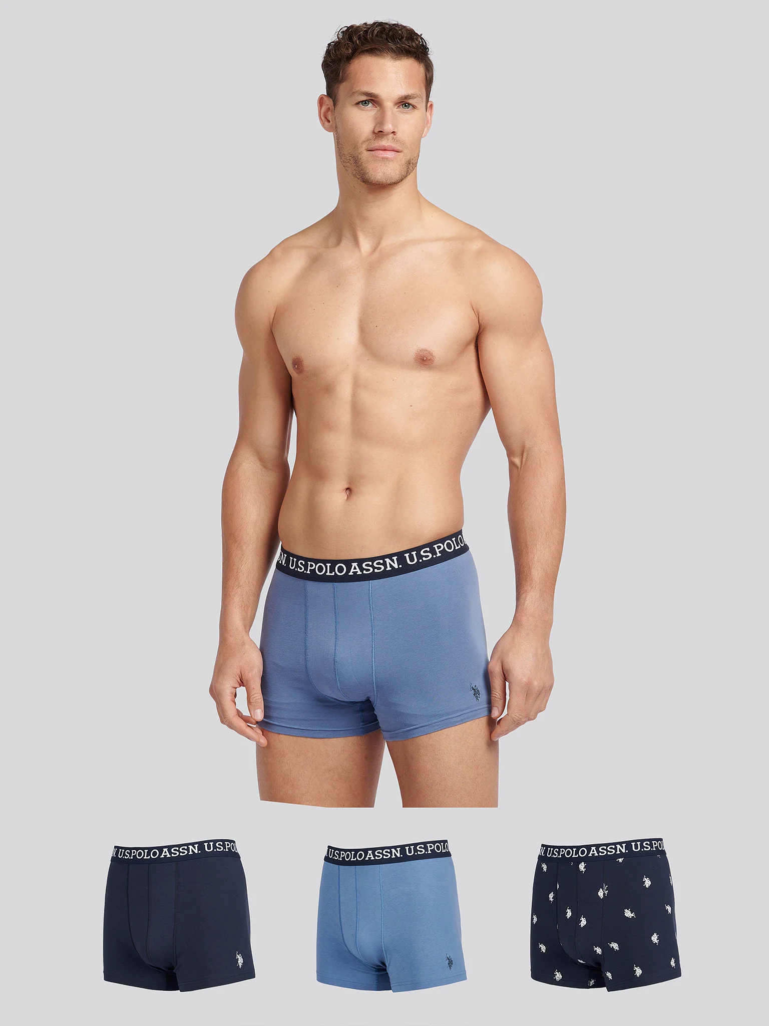 Mens 3 Pack USPA Trunk Dark Sapphire Navy