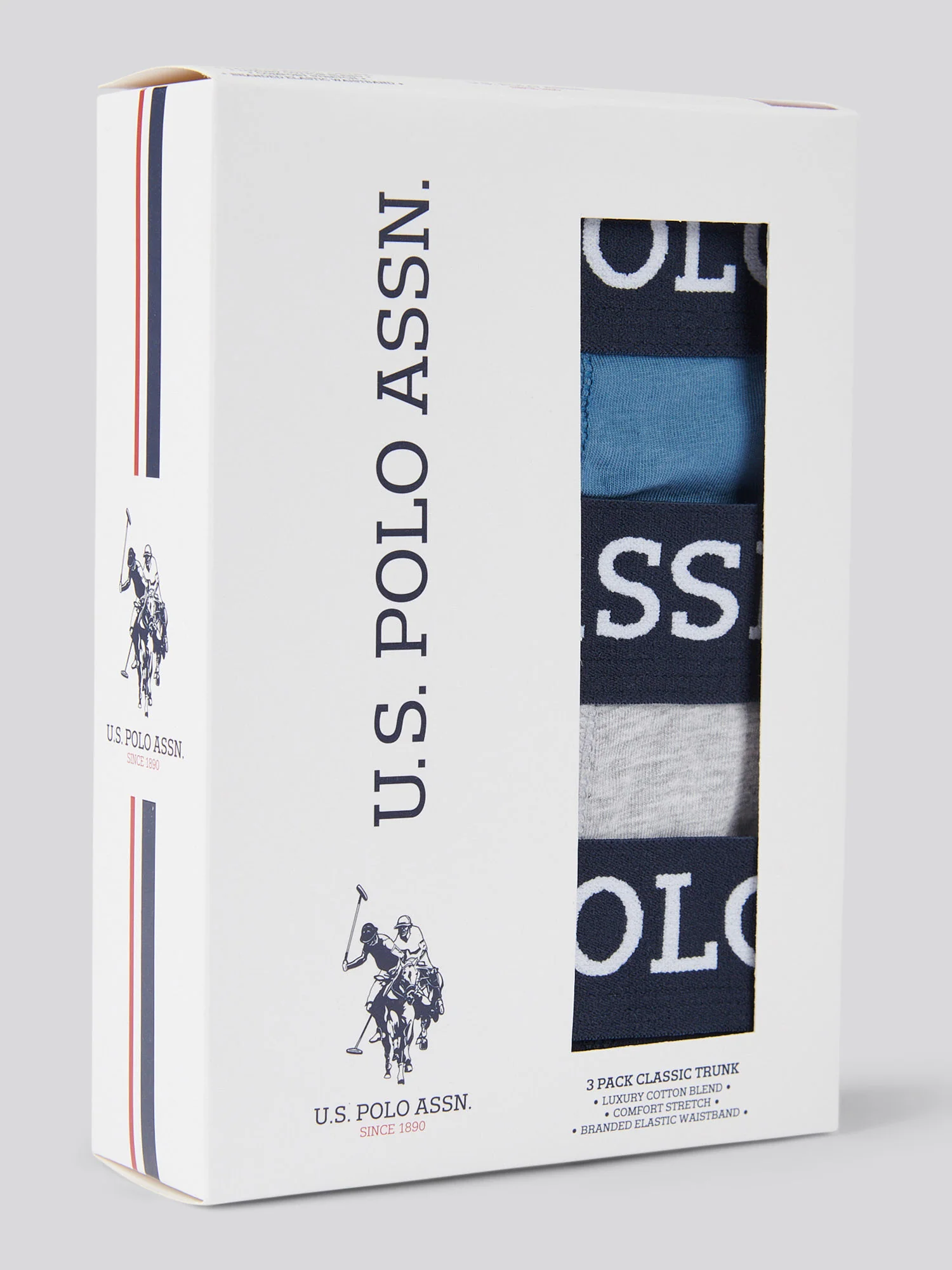 Mens 3 Pack Multi Boxer Shorts in Blue Horizon - Image 3