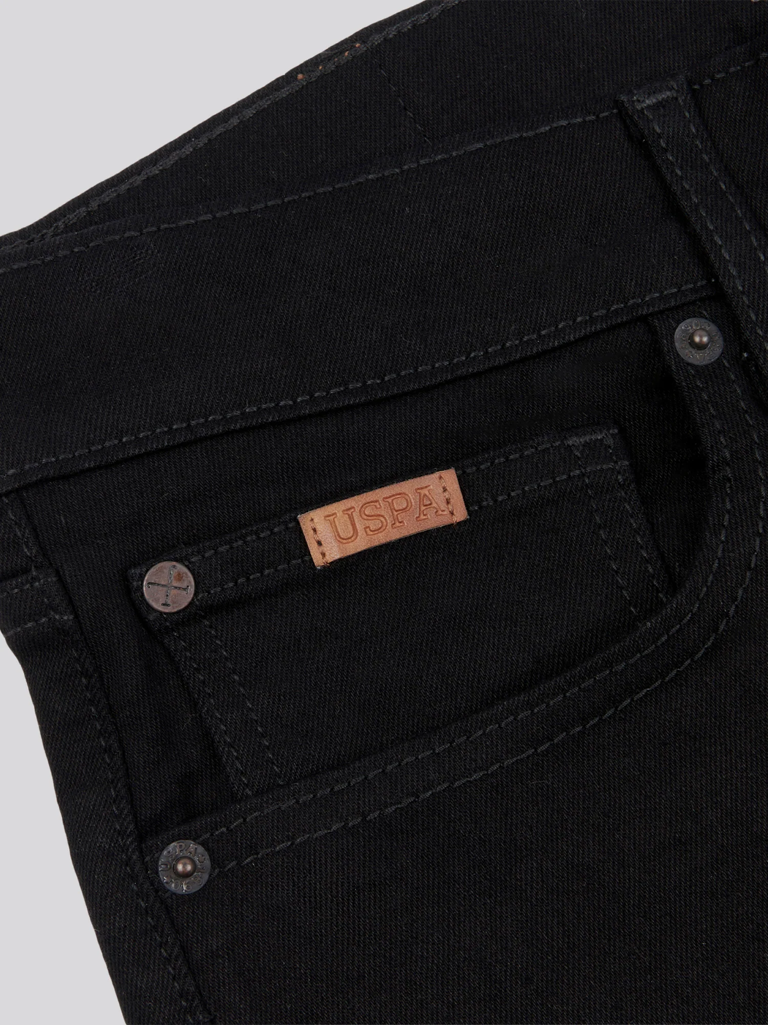 Mens 5 Pocket Regular Fit Denim Jeans in Black Wash - Image 6