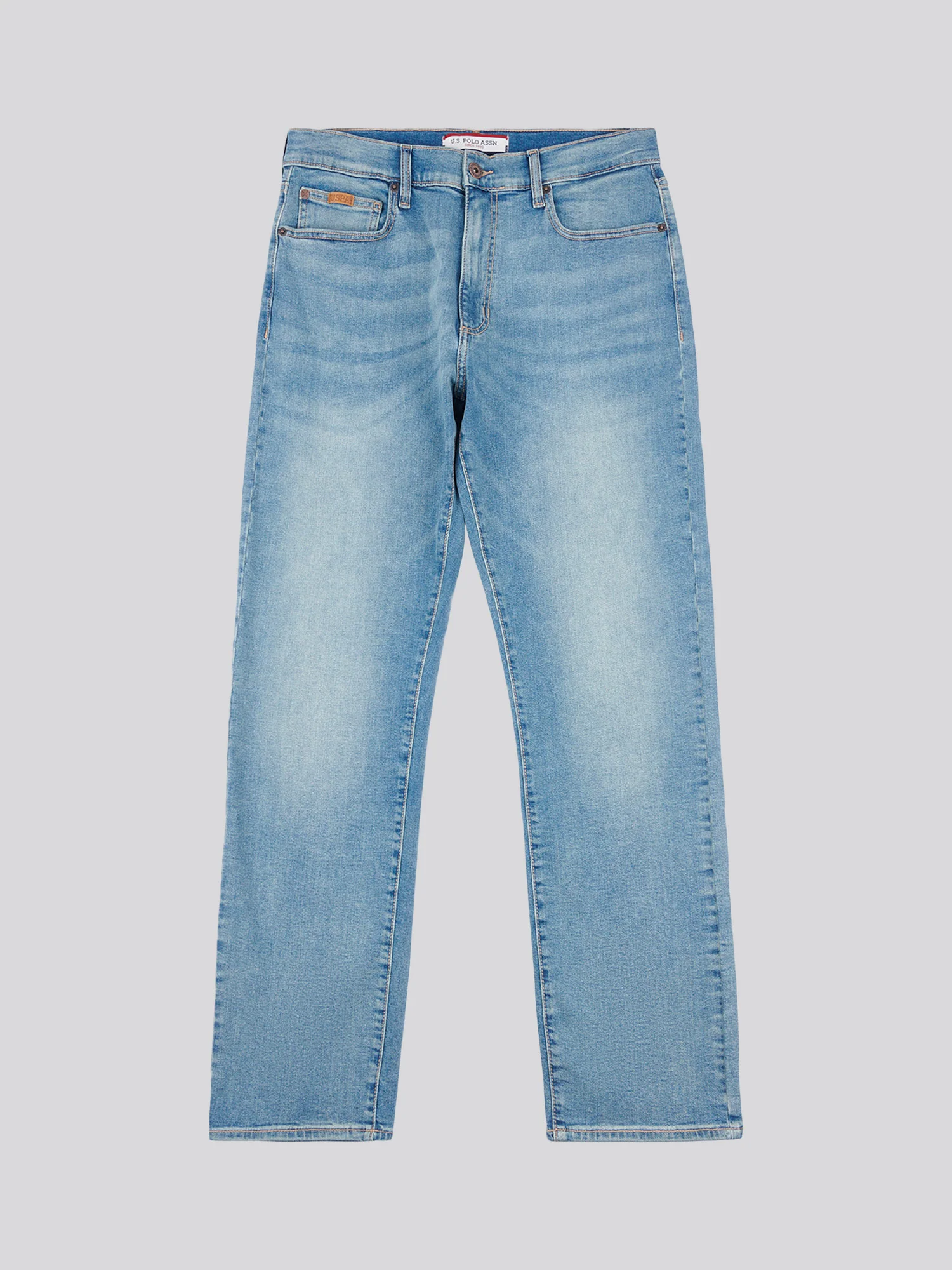 Mens 5 Pocket Regular Fit Denim Jeans in Mid Wash - Image 5
