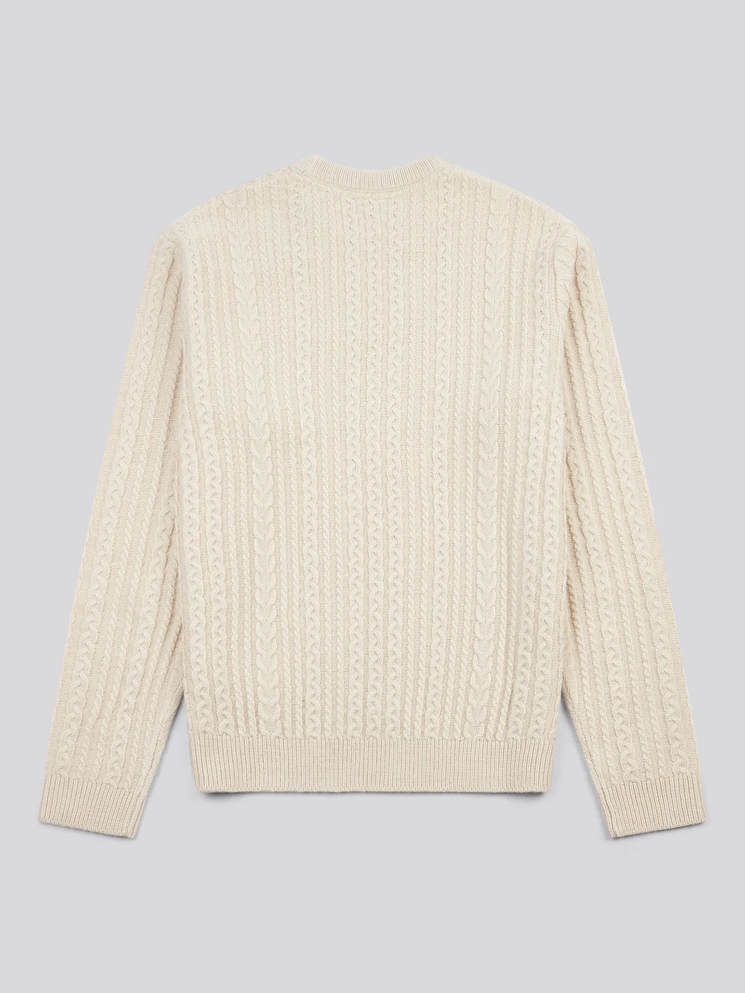 Mens Aran Knit Crew in Birch Marl - Image 6