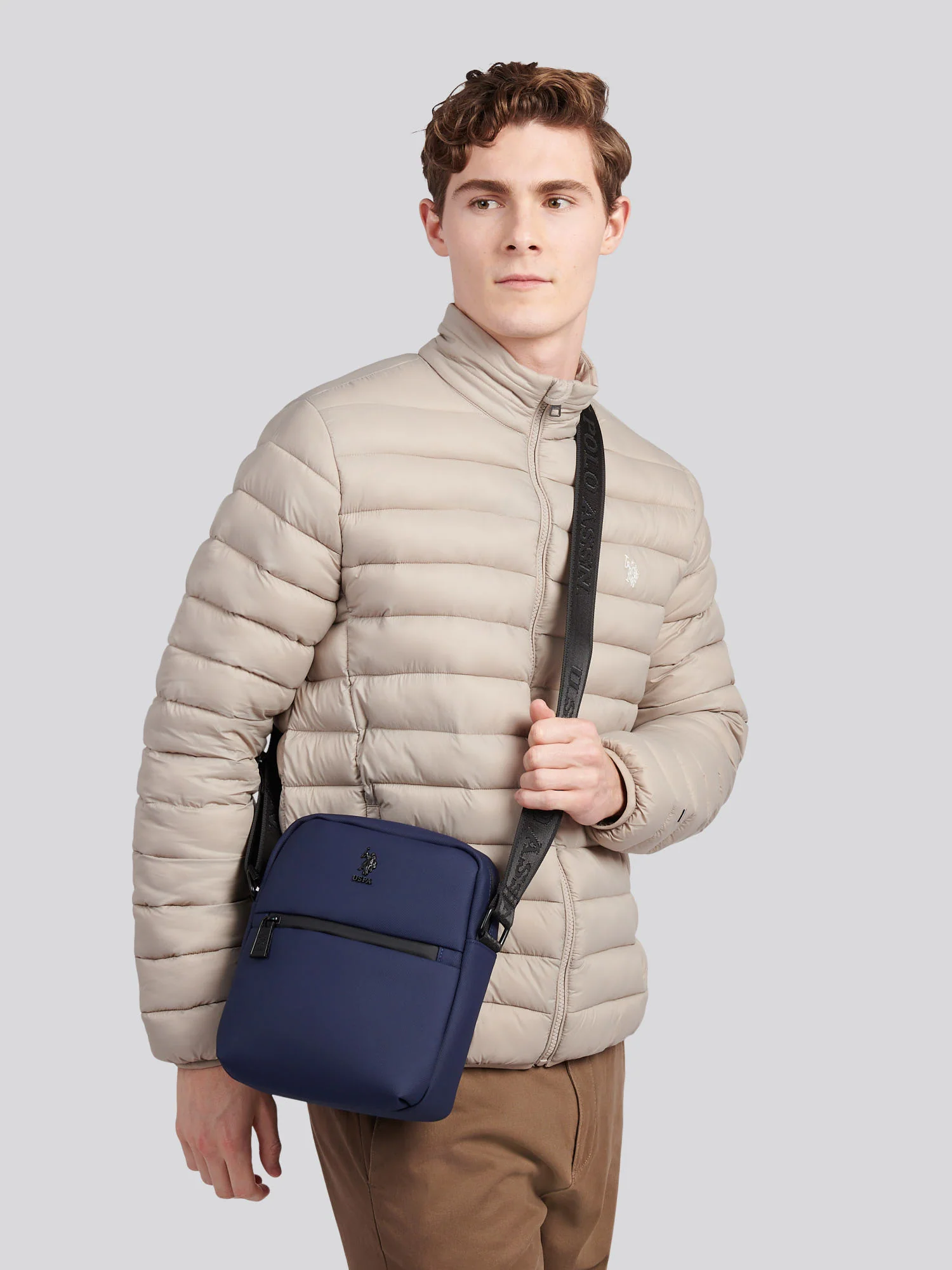 Mens Arrowhead Crossbody Bag in Navy - Image 3