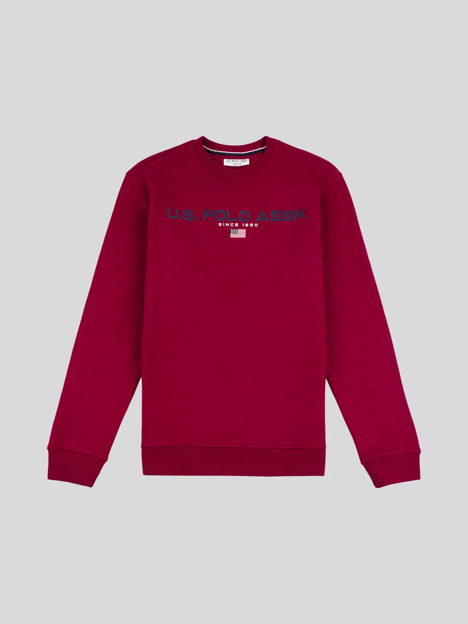 Mens Block Flag Graphic Crew Neck Sweatshirt in Biking Red - Image 4