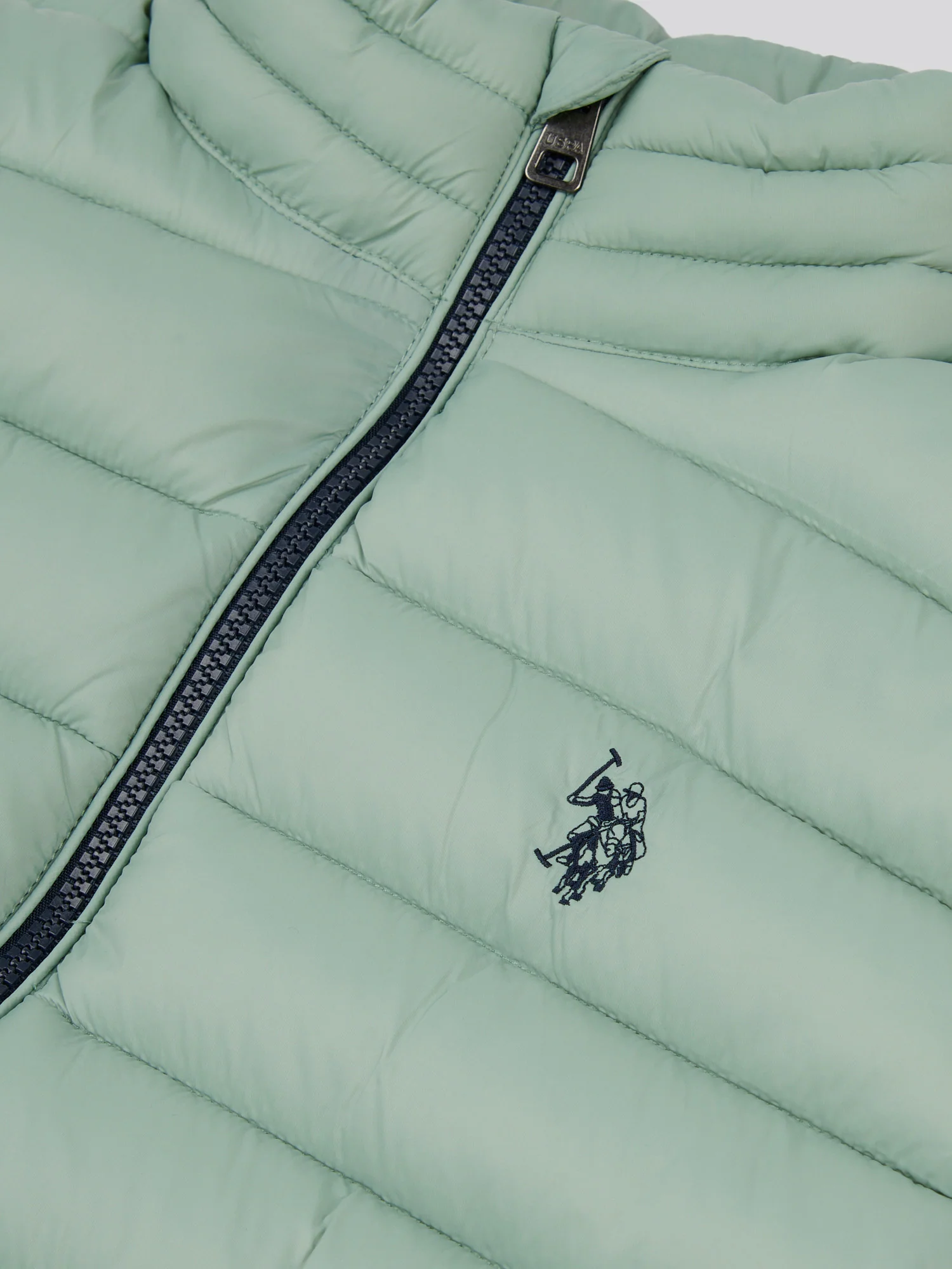 Mens Bound Quilted Gilet Iceberg Green - Image 3