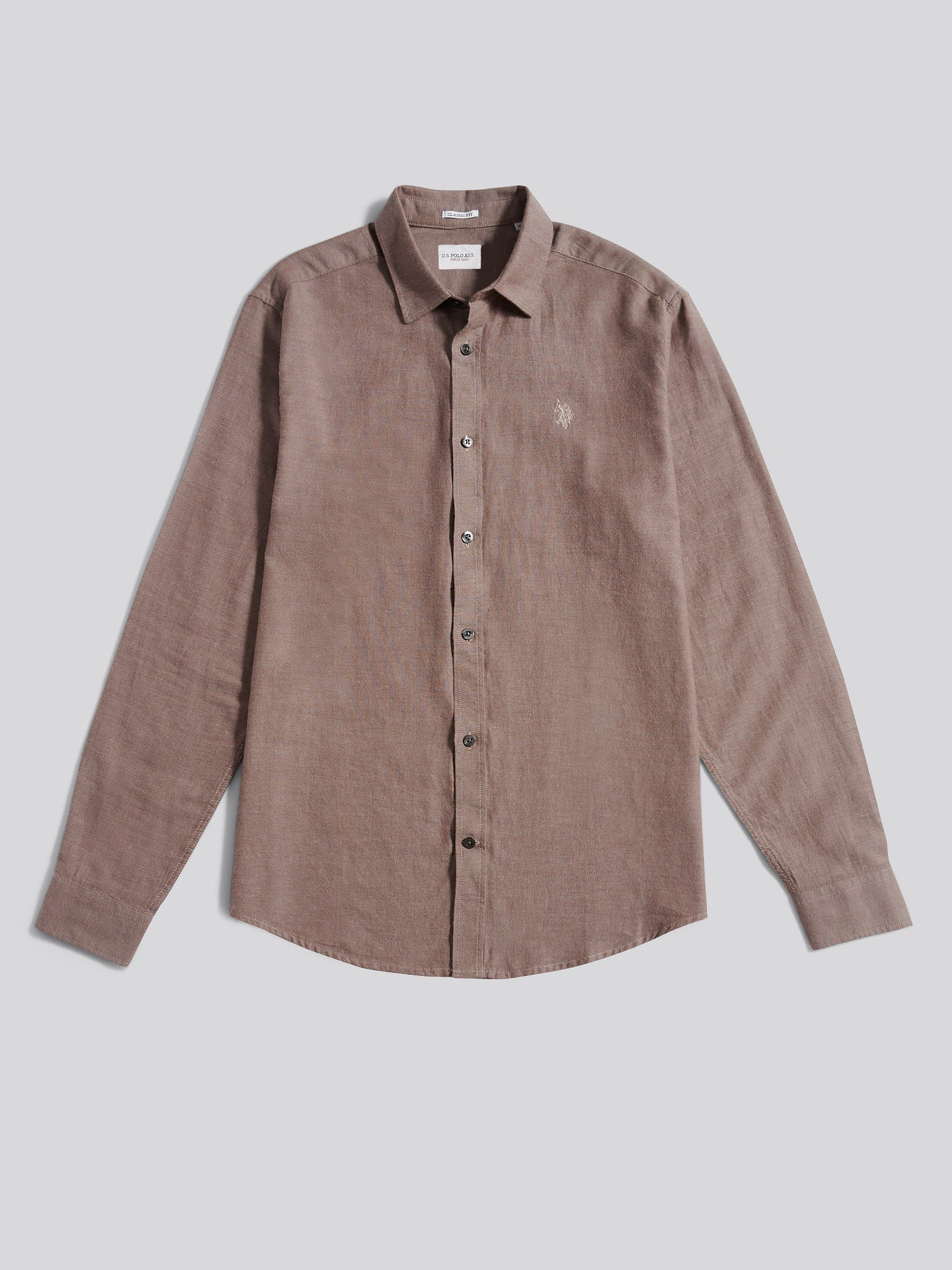 Mens Brushed Dobby Shirt in Chocolate Martini - Image 6