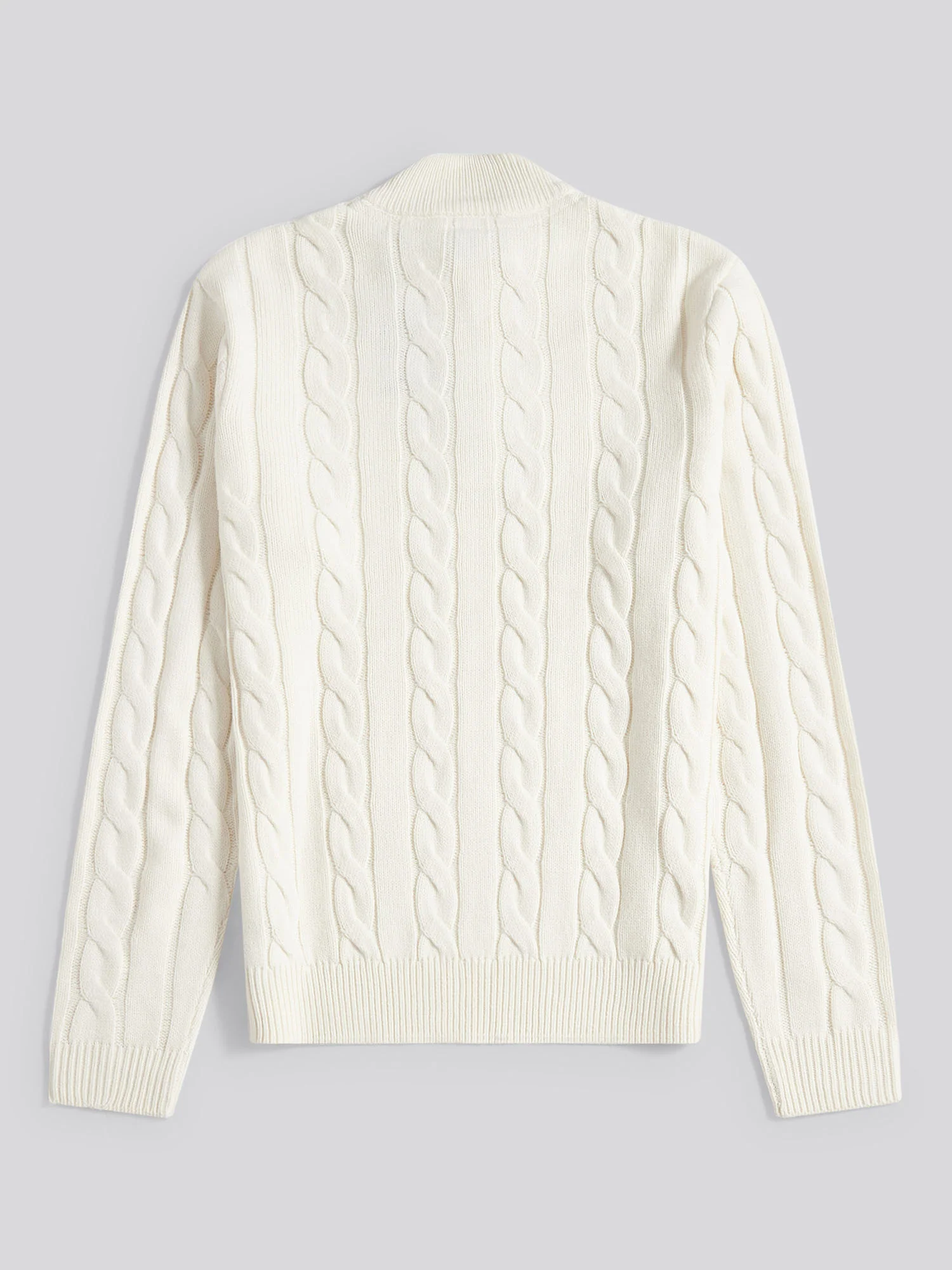 Mens Cable Knit Funnel in Whisper White - Image 6