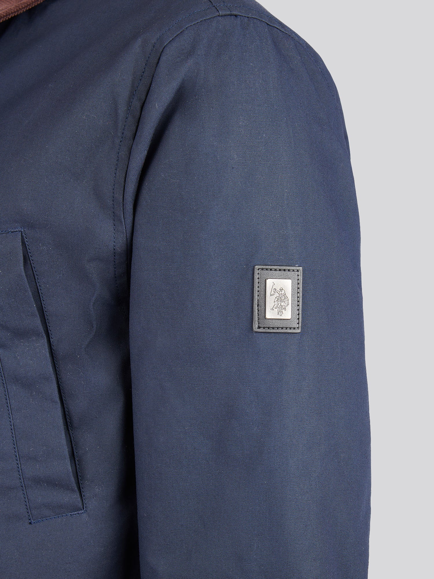 Mens Canvas Country Collared Jacket in Dark Sapphire Navy - Image 11