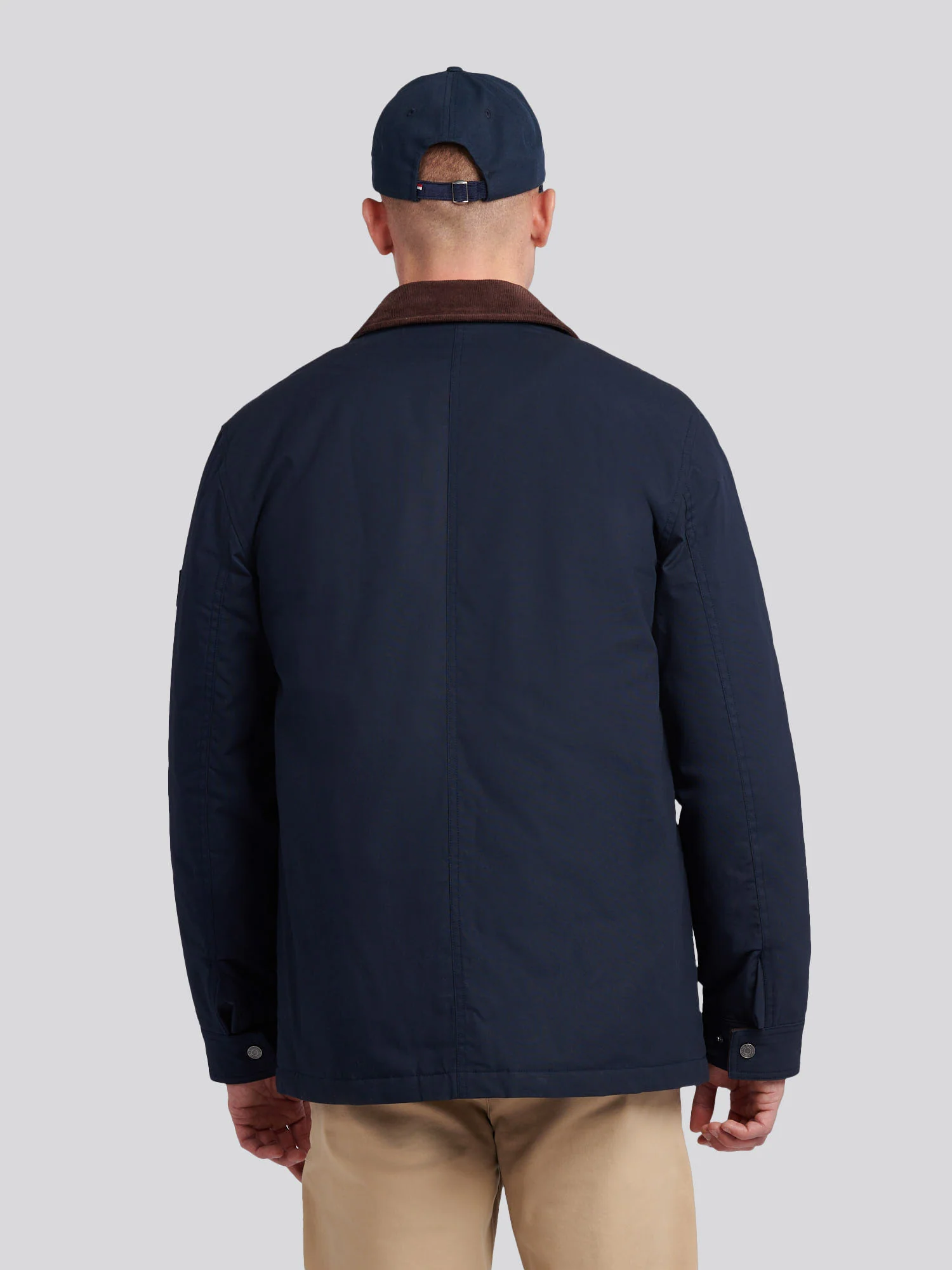 Mens Canvas Country Collared Jacket in Dark Sapphire Navy - Image 5