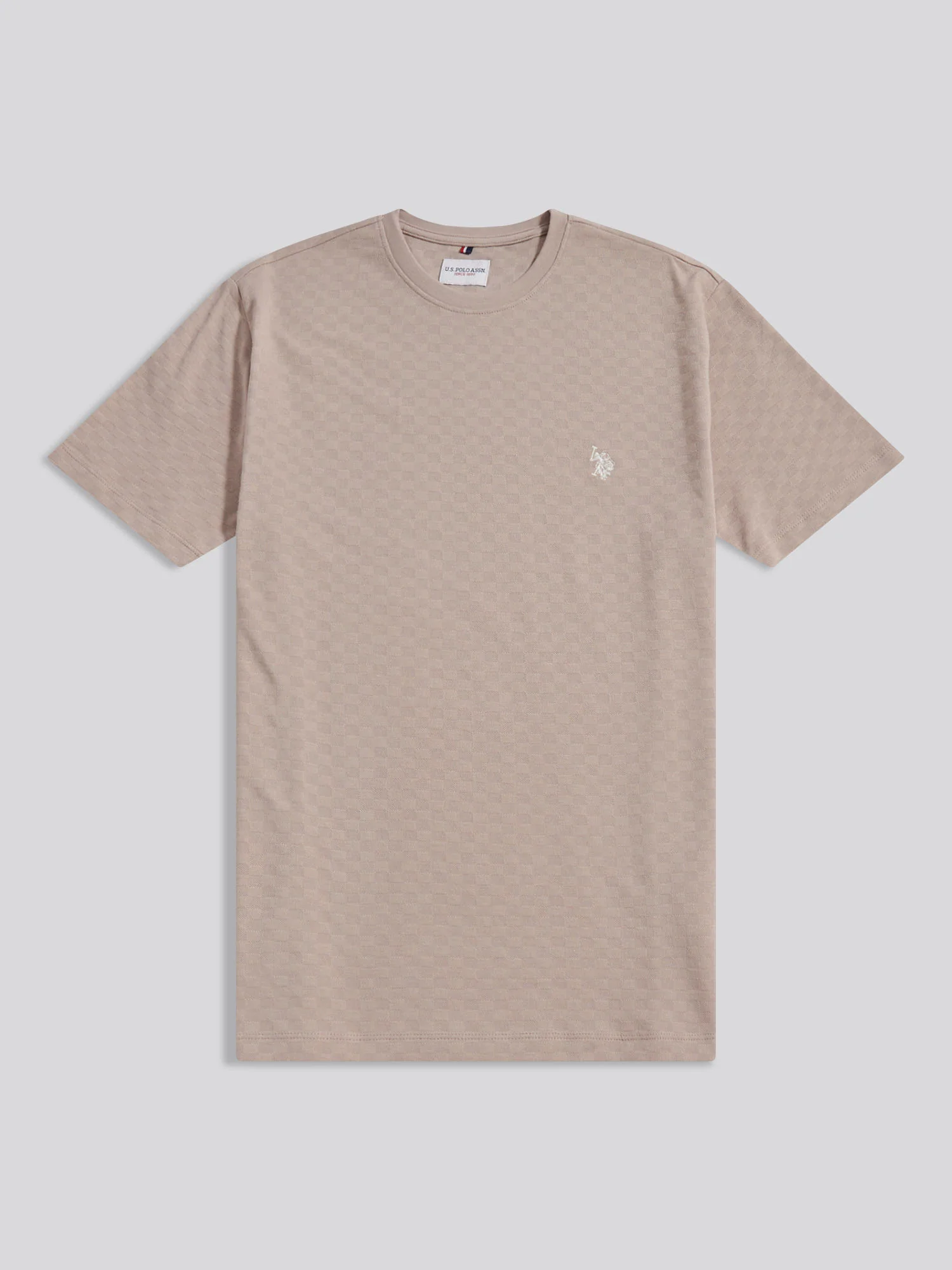 Mens Check Texture T-Shirt in Atmosphere - Image 5
