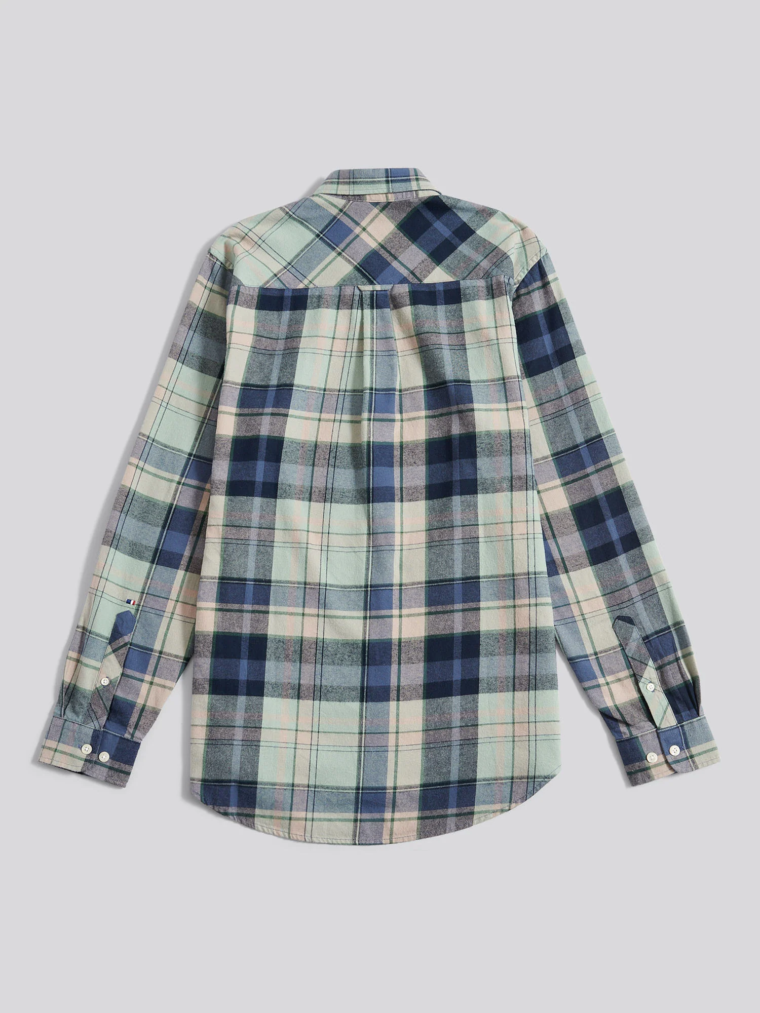 Mens Checked Buttondown Shirt in Vintage Indigo - Image 7