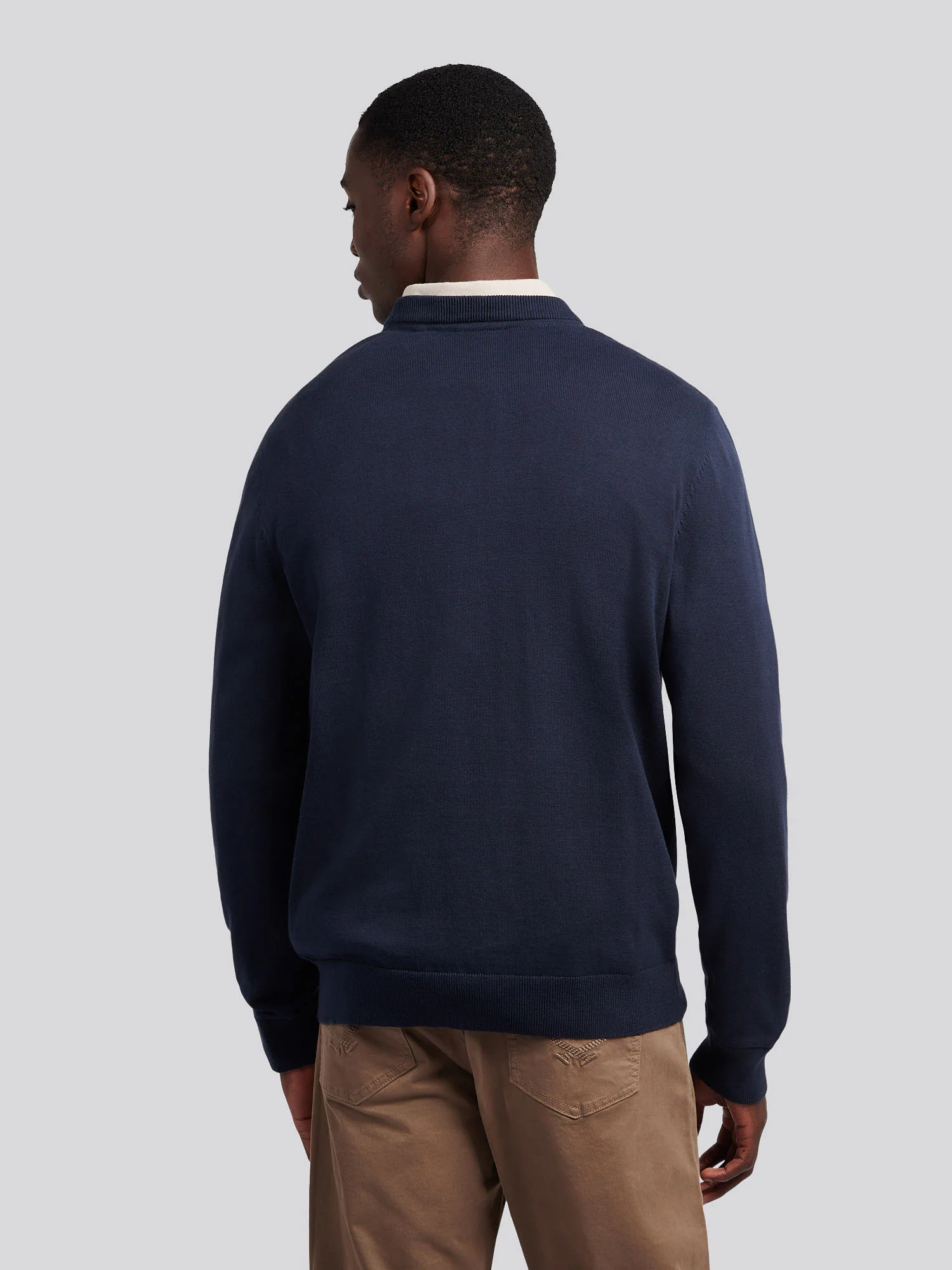 Mens Chuck Knit Crew in Dark Sapphire Navy - Image 4