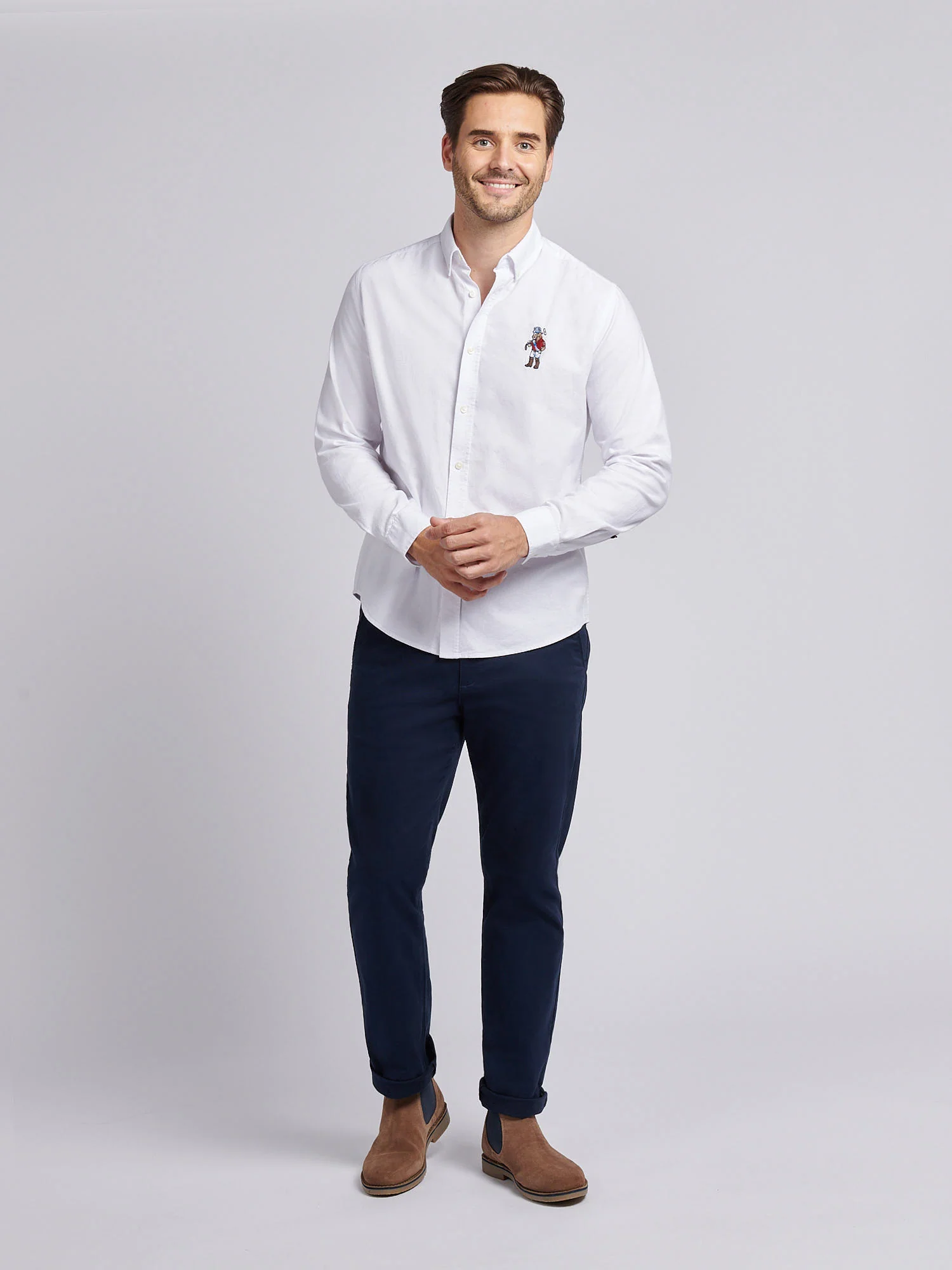Mens Chuck Oxford Shirt Bright White - Image 3