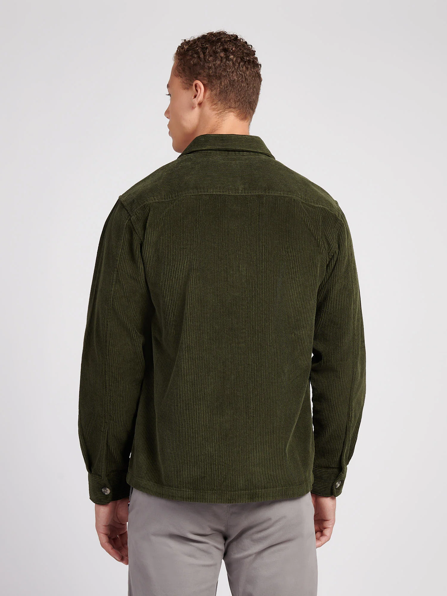 U.S. Polo Assn. Mens Textured Cord Overshirt Forest Night - Image 5