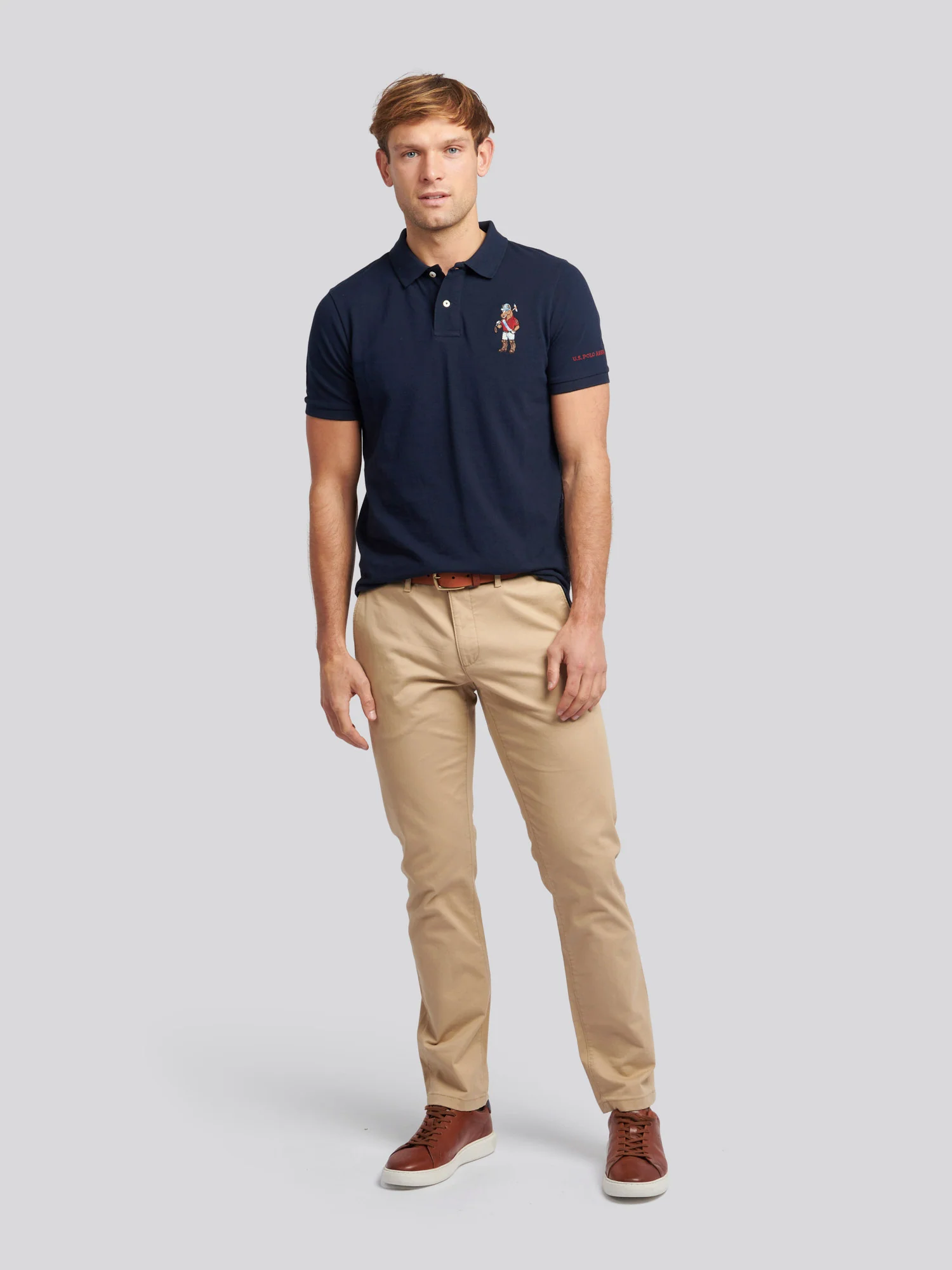 Mens Chuck Polo Shirt Dark Sapphire Navy - Image 3