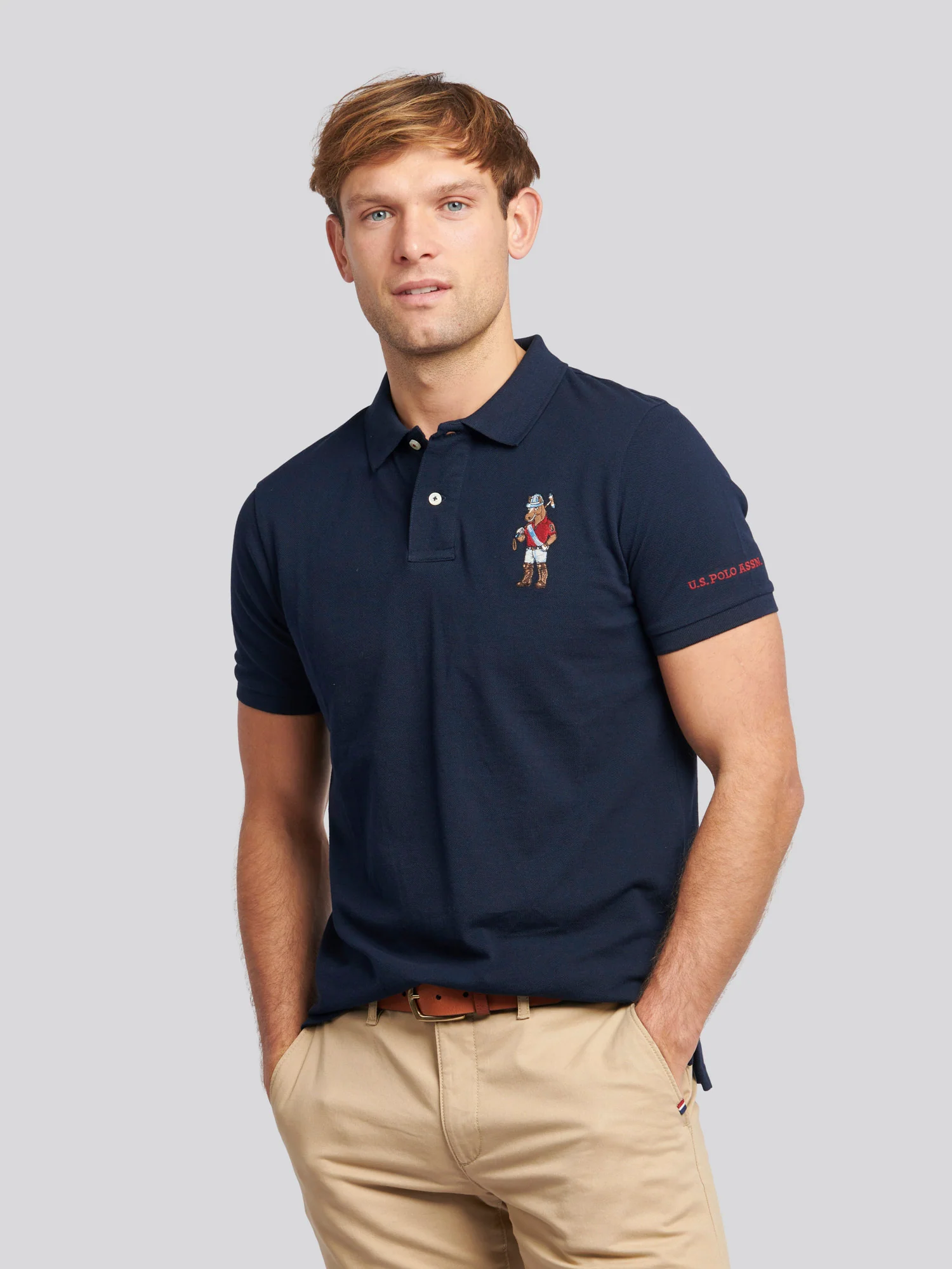 Mens Chuck Polo Shirt Dark Sapphire Navy - Image 5