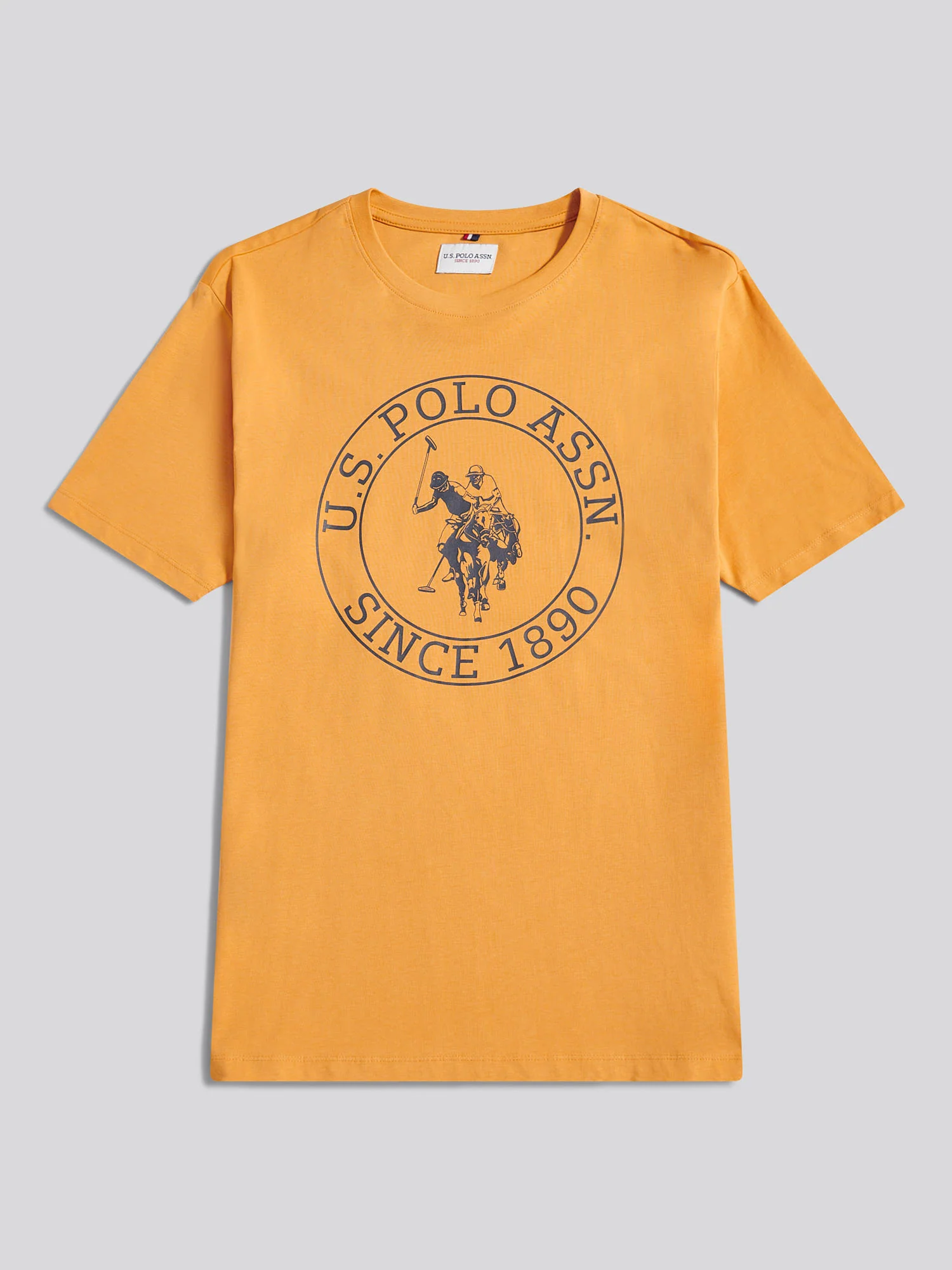 Mens Circle Print T-Shirt in Golden Apricot - Image 5