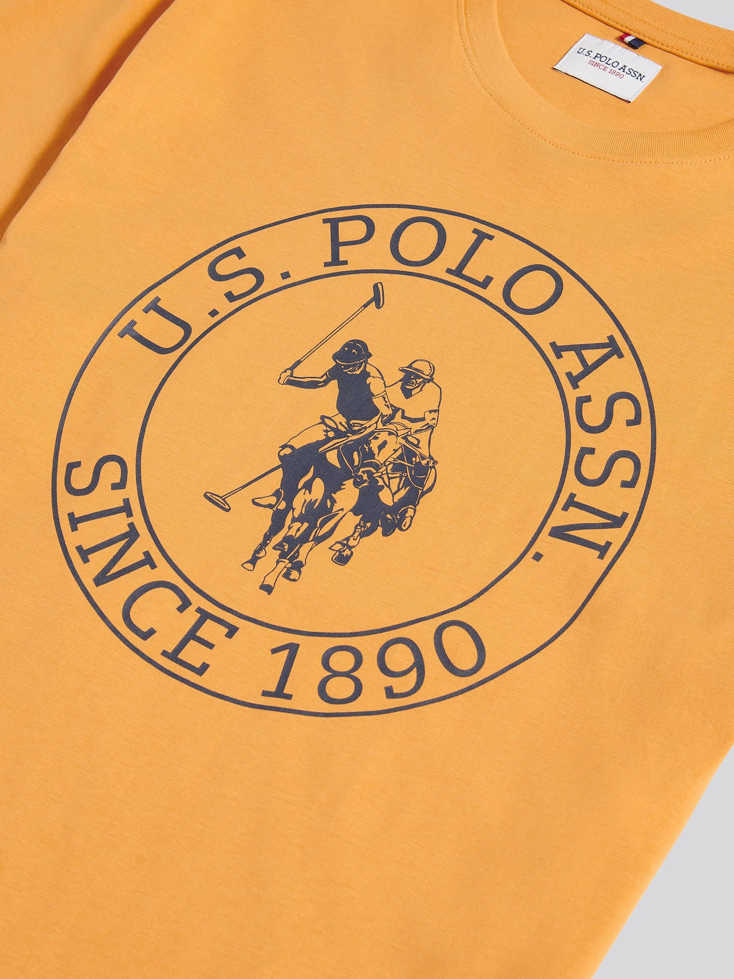 Mens Circle Print T-Shirt in Golden Apricot - Image 7