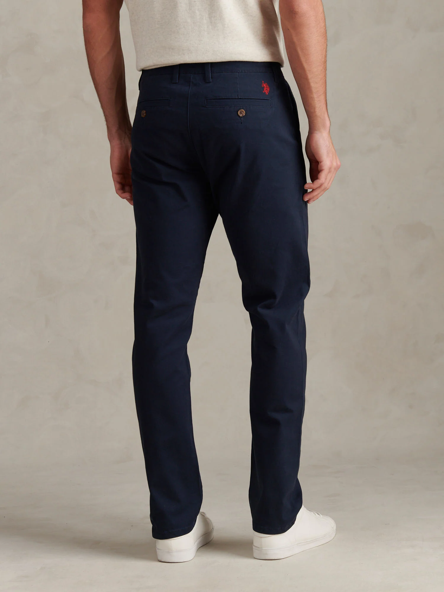Mens Classic Chinos Dark Sapphire Navy / Haute Red DHM - Image 4