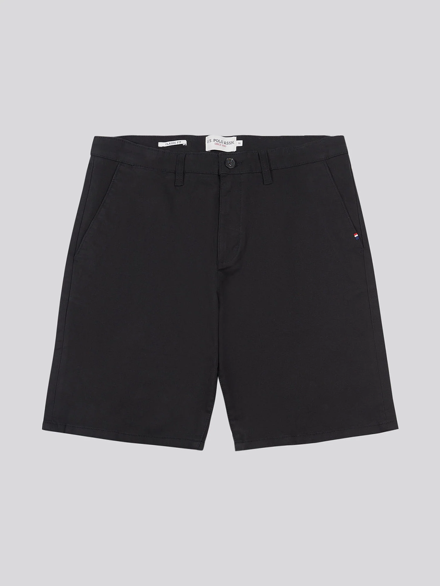 Mens Classic Chinos Shorts Black Bright White DHM - Image 6
