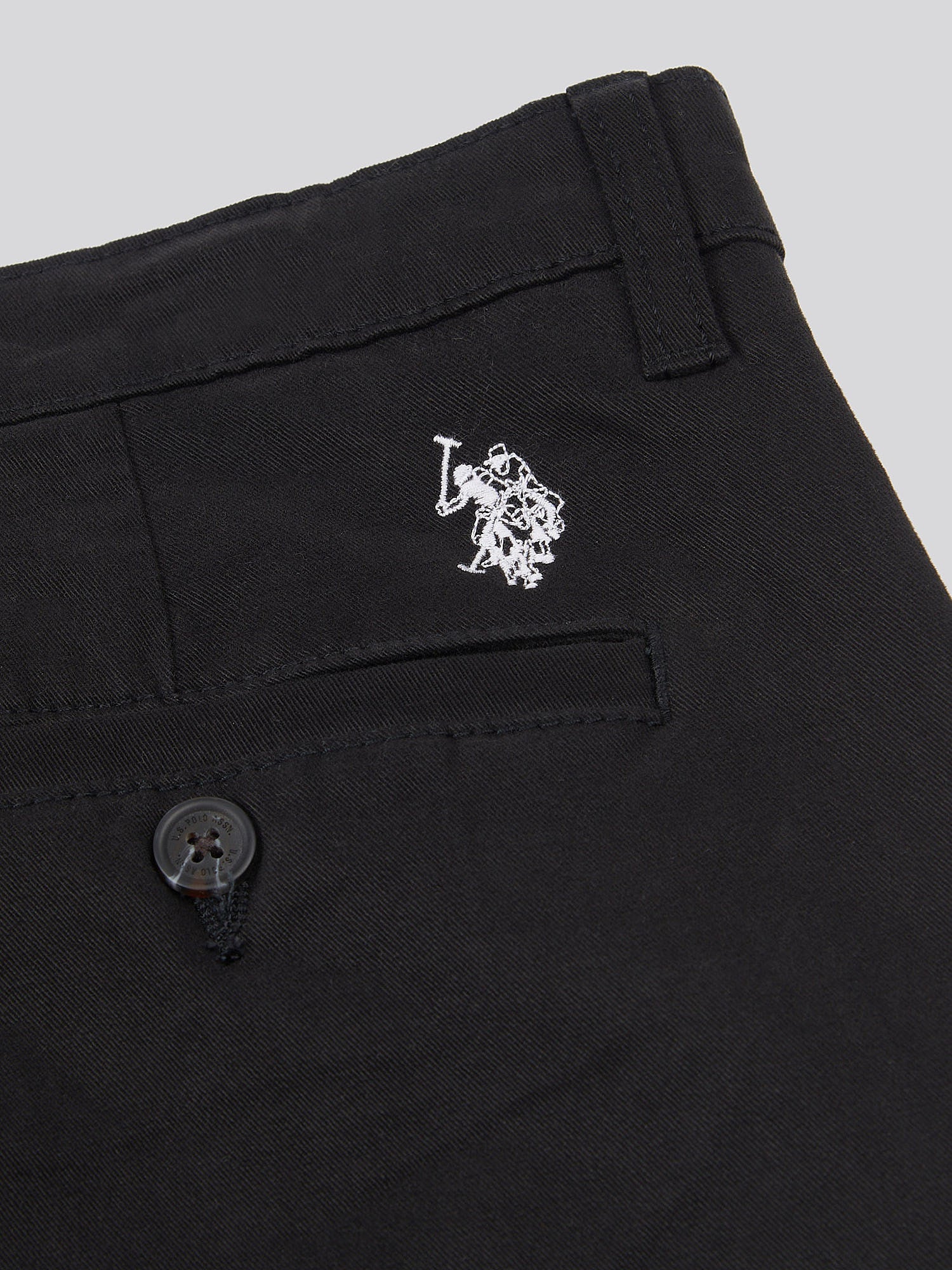 Mens Classic Chinos Shorts Black Bright White DHM - Image 9
