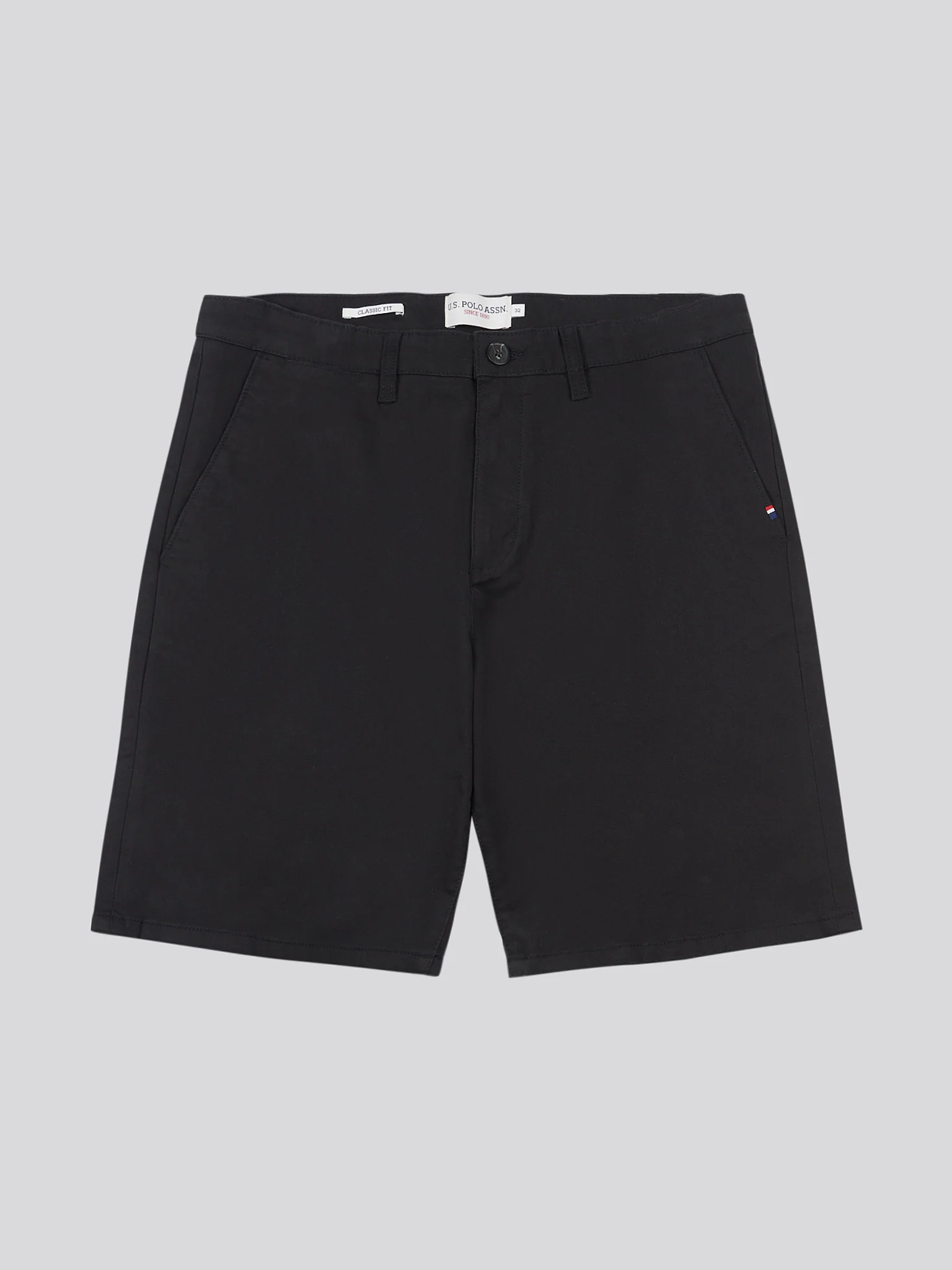 Mens Classic Chinos Shorts Black Bright White DHM - Image 6