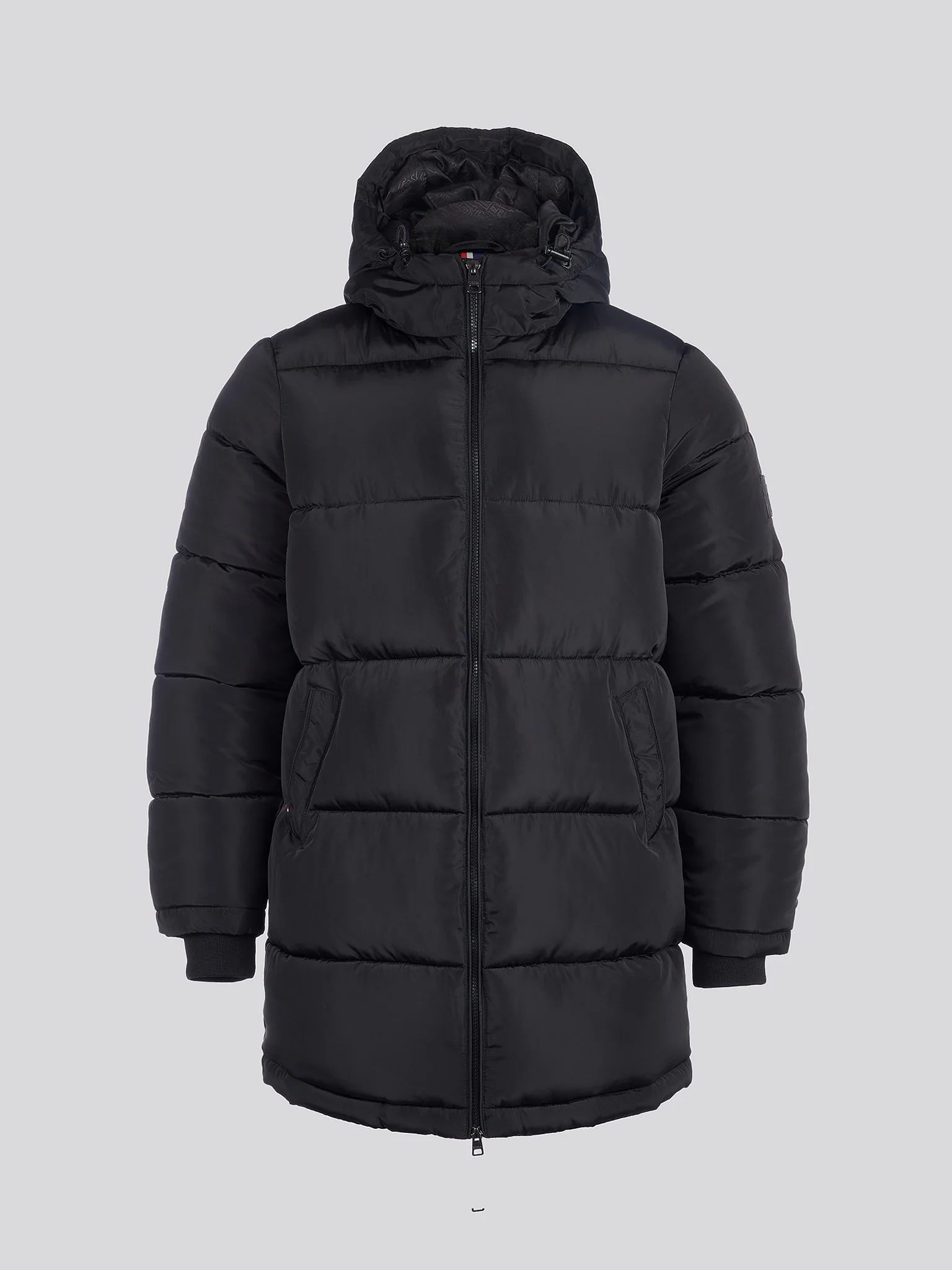 Mens Classic Longlined Puffer Jacket in Black - Image 6