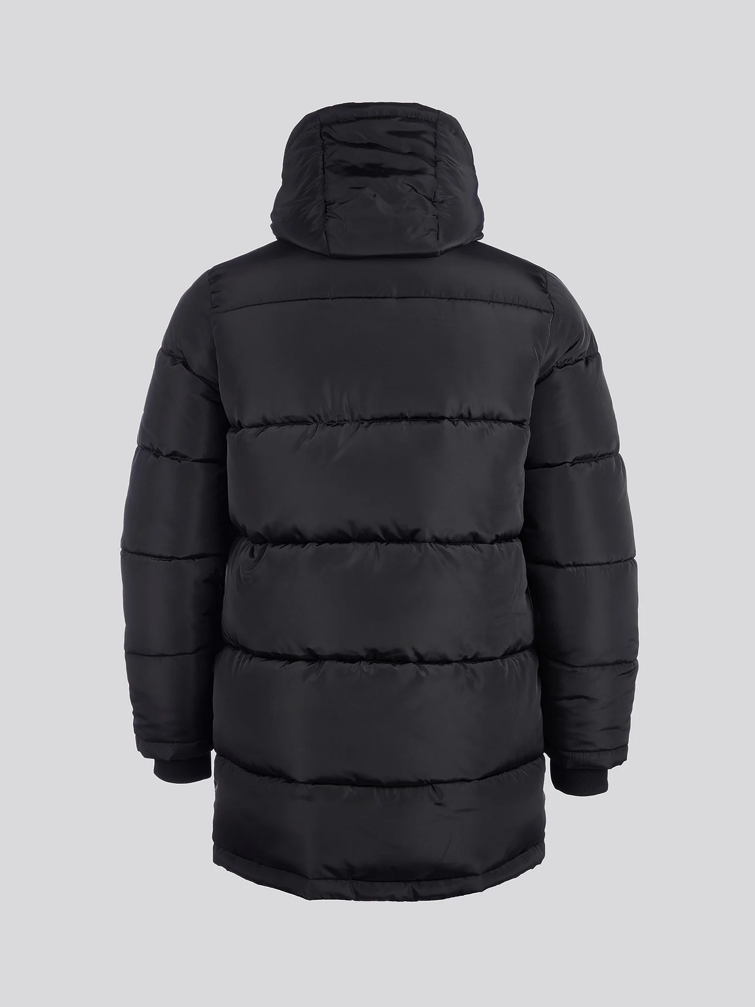 Mens Classic Longlined Puffer Jacket in Black - Image 8